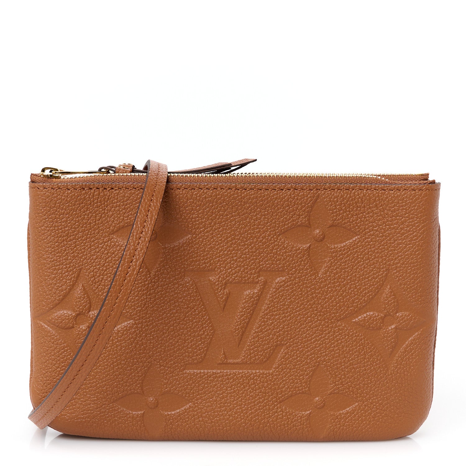 Louis Vuitton Empreinte Monogram Giant Double Zip Pochette Caramel