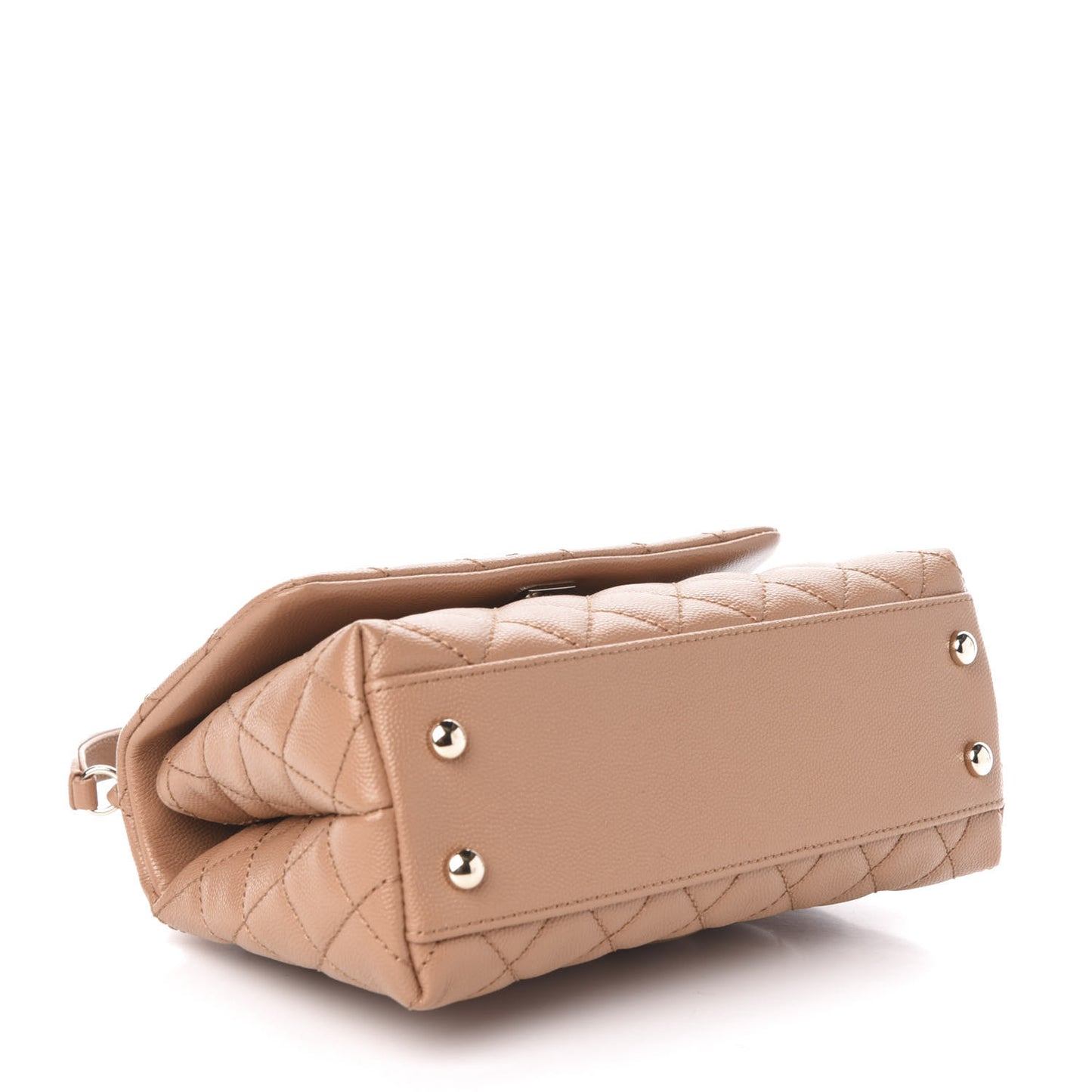 Caviar Quilted Mini Coco Handle Flap Brown