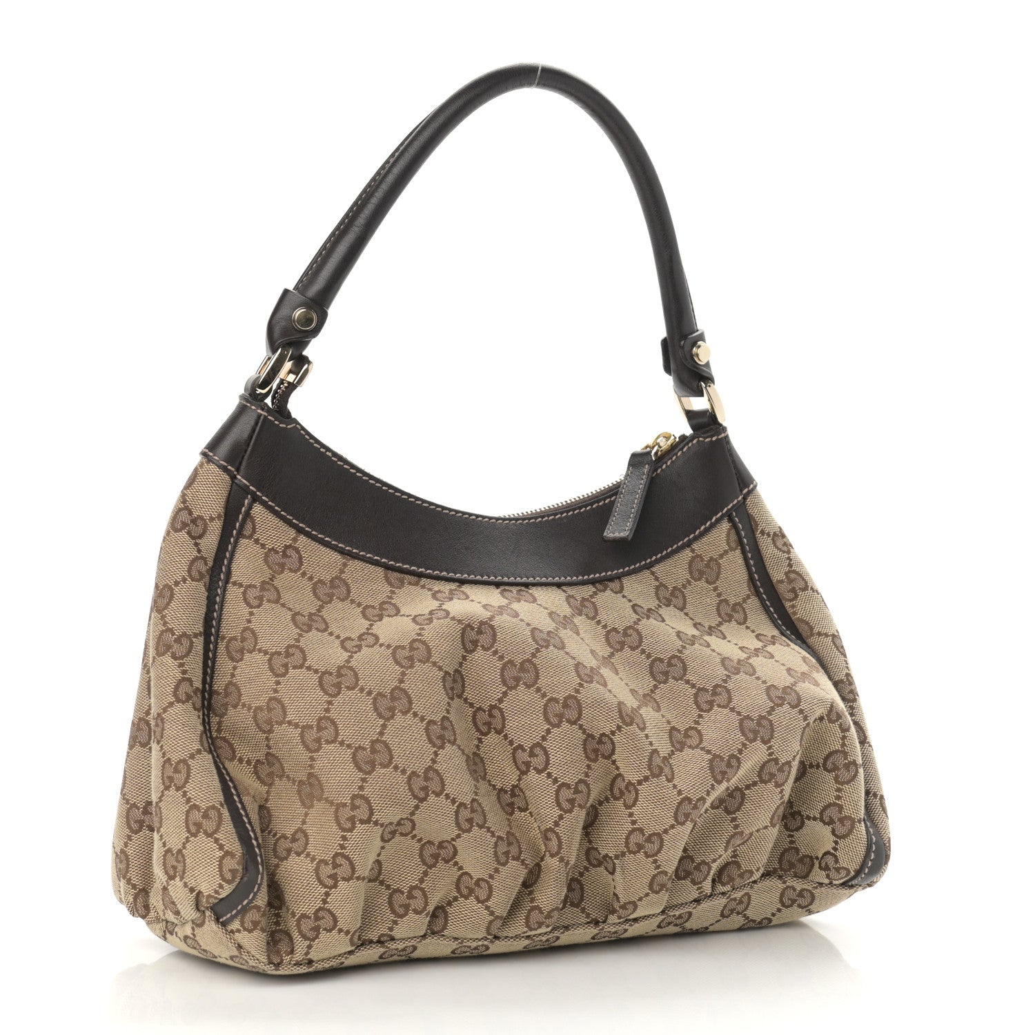 Gucci Monogram Medium D Gold Ring Hobo Dark Brown 3 of 12
