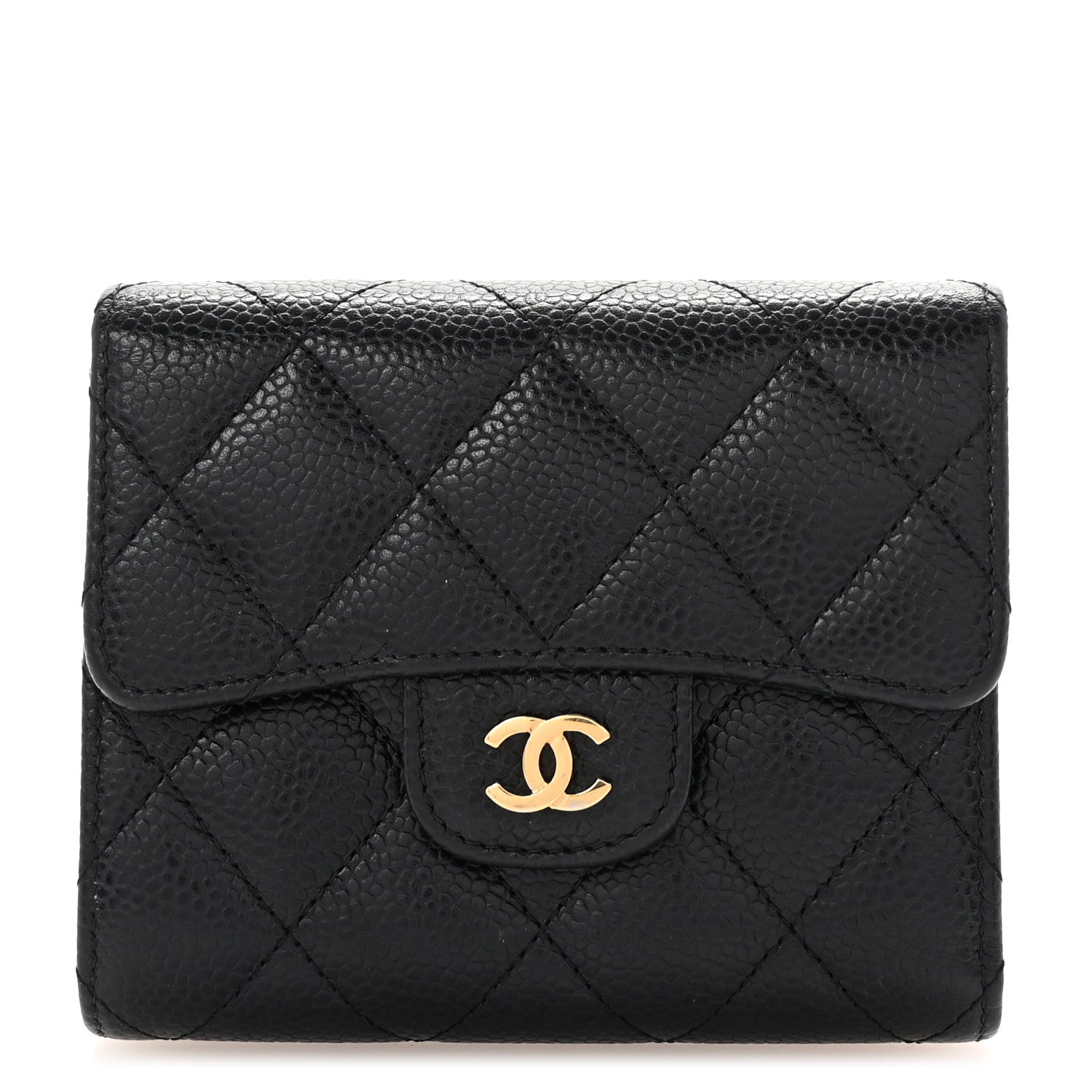Chanel Caviar Quilted Compact Flap Wallet Black 1 of 9