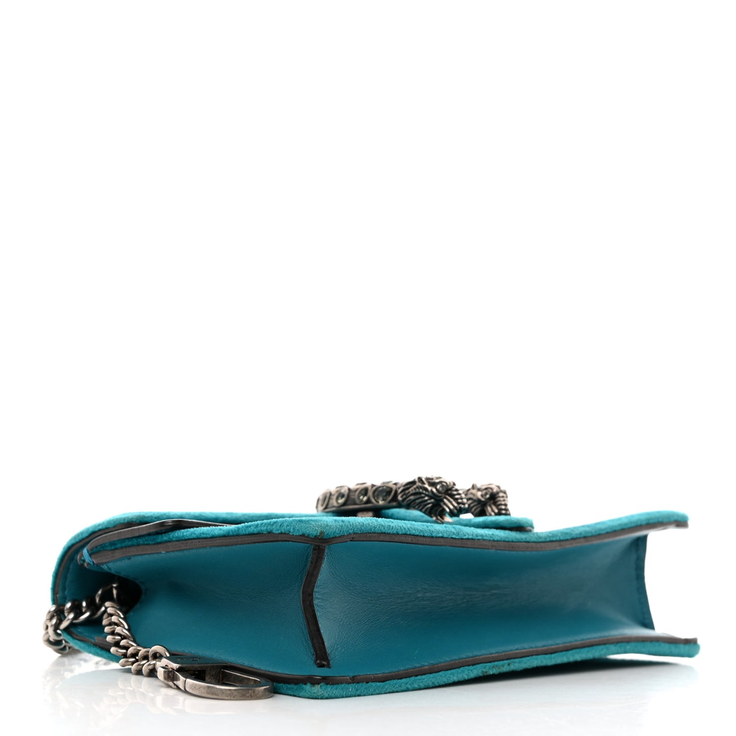 Velvet Super Mini Dionysus Shoulder Bag Pavone Cyan