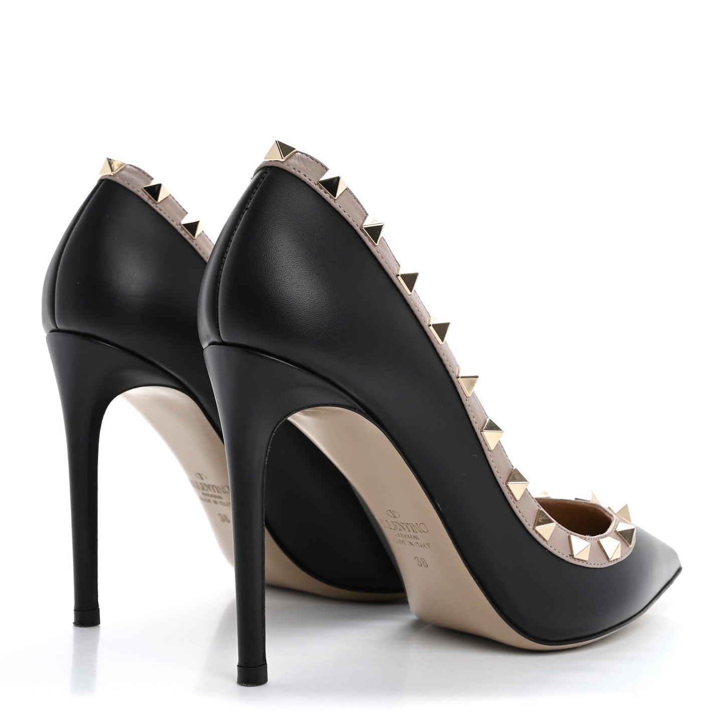 Nappa Rockstud 100mm Pumps 38 Black Poudre