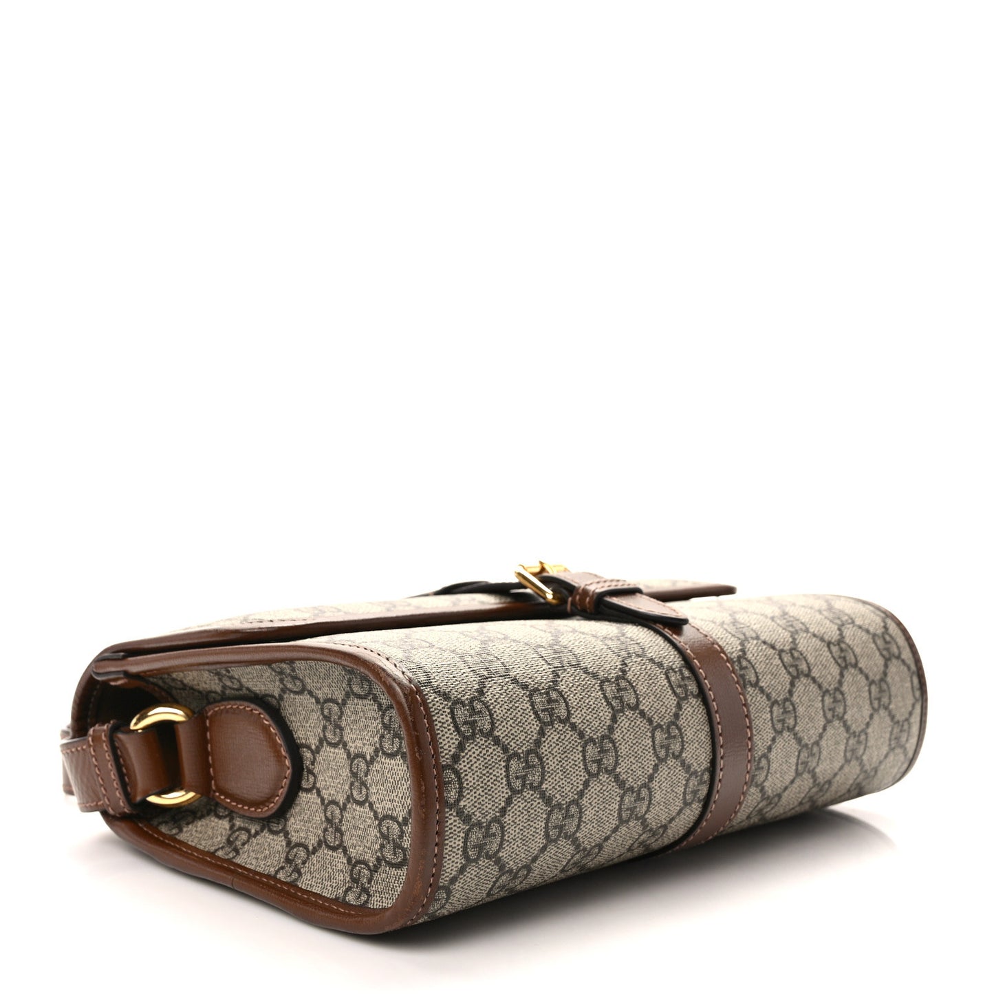GG Supreme Monogram Azalea Calfskin Retro Interlocking G Messenger Beige Ebony Brown Sugar