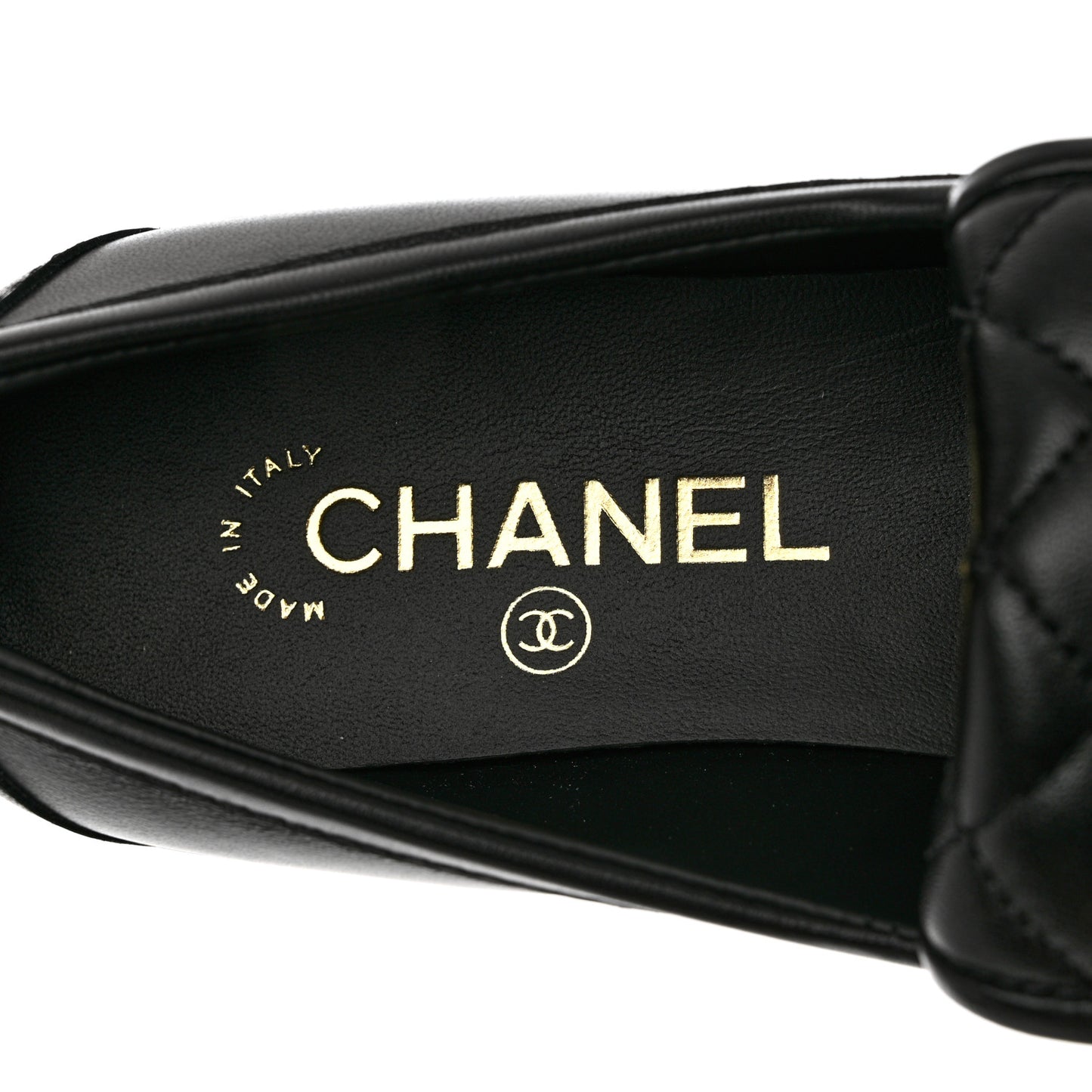 Lambskin Quilted CC Turnlock Loafers 38 Black