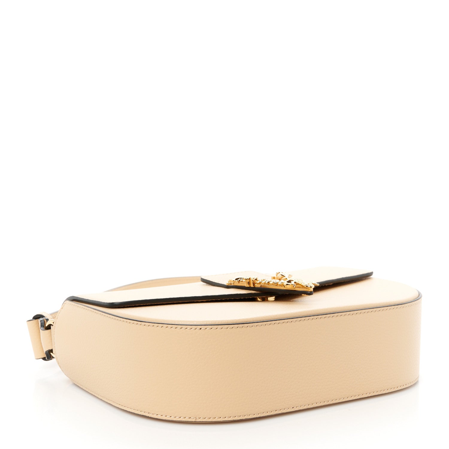 Versace Grained Calfskin Virtus Crossbody Bag Beige 4 of 12