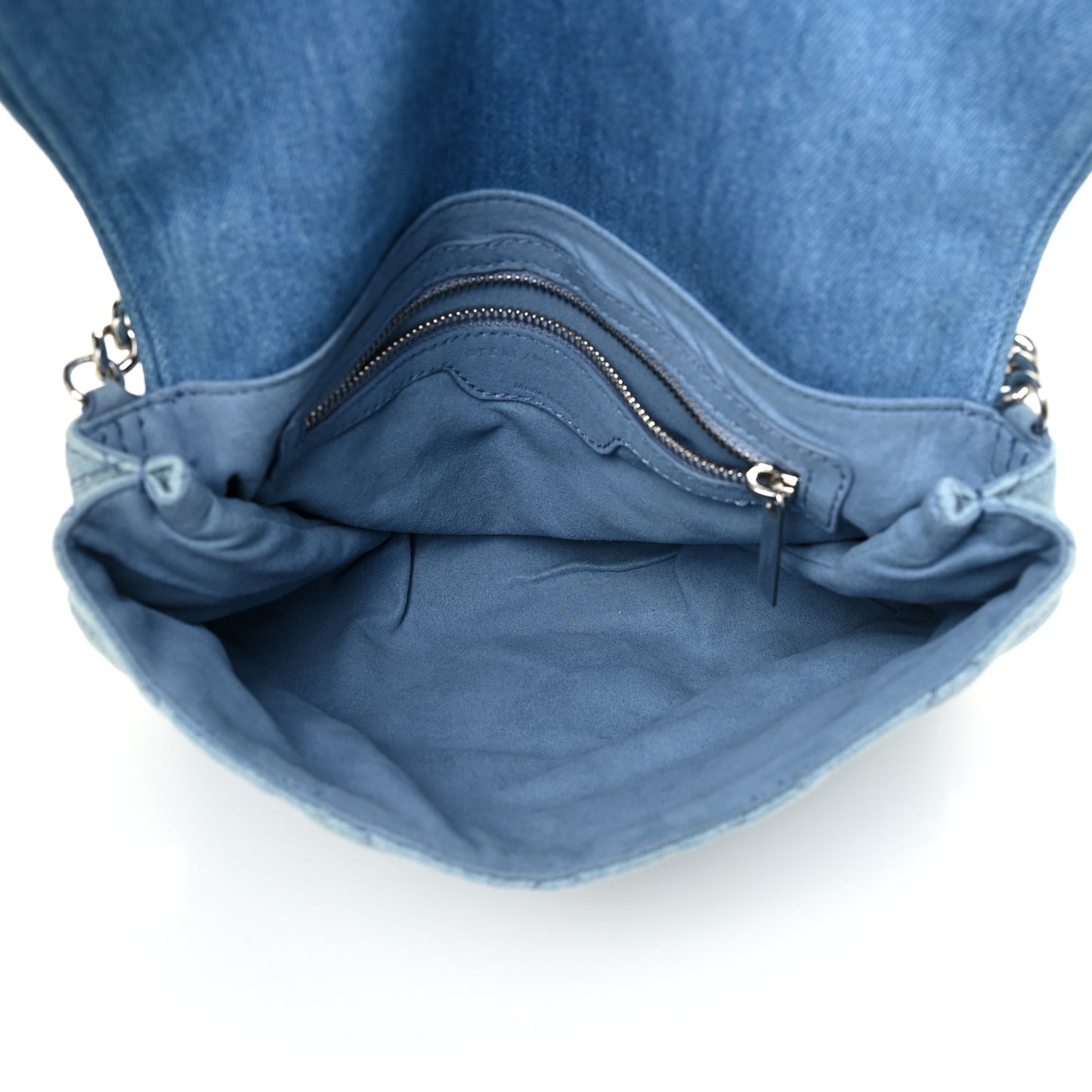 Eco Denim Quilted Small Beckett Shoulder Bag Blue