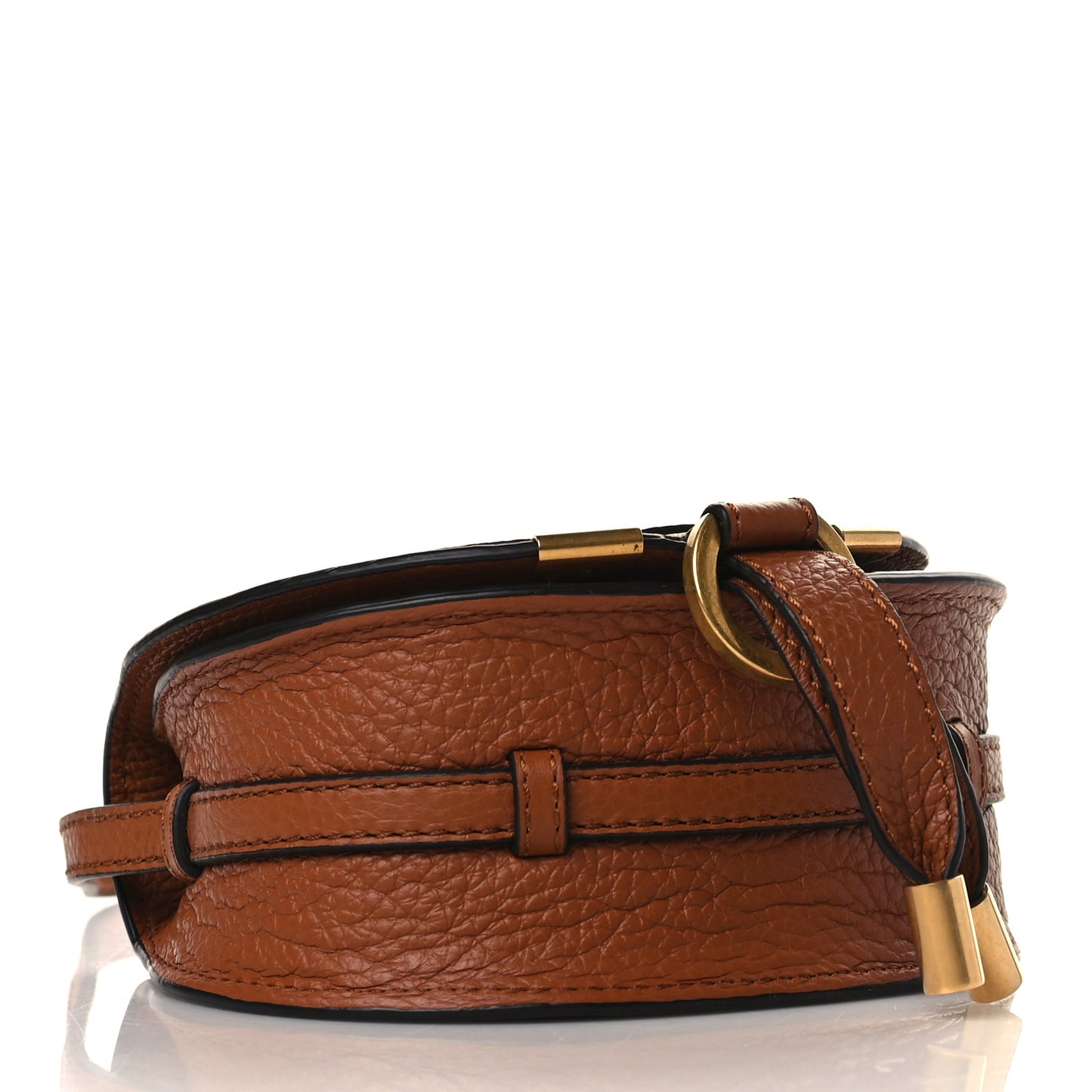 Calfskin Nano Marcie Saddle Bag Tan