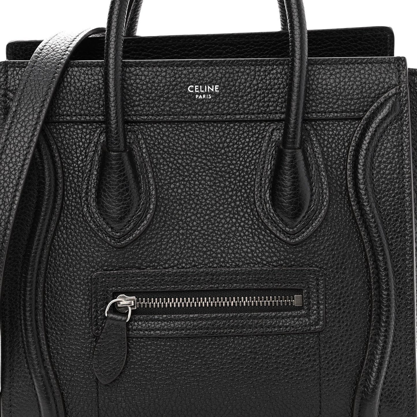 Drummed Calfskin Nano Luggage Black