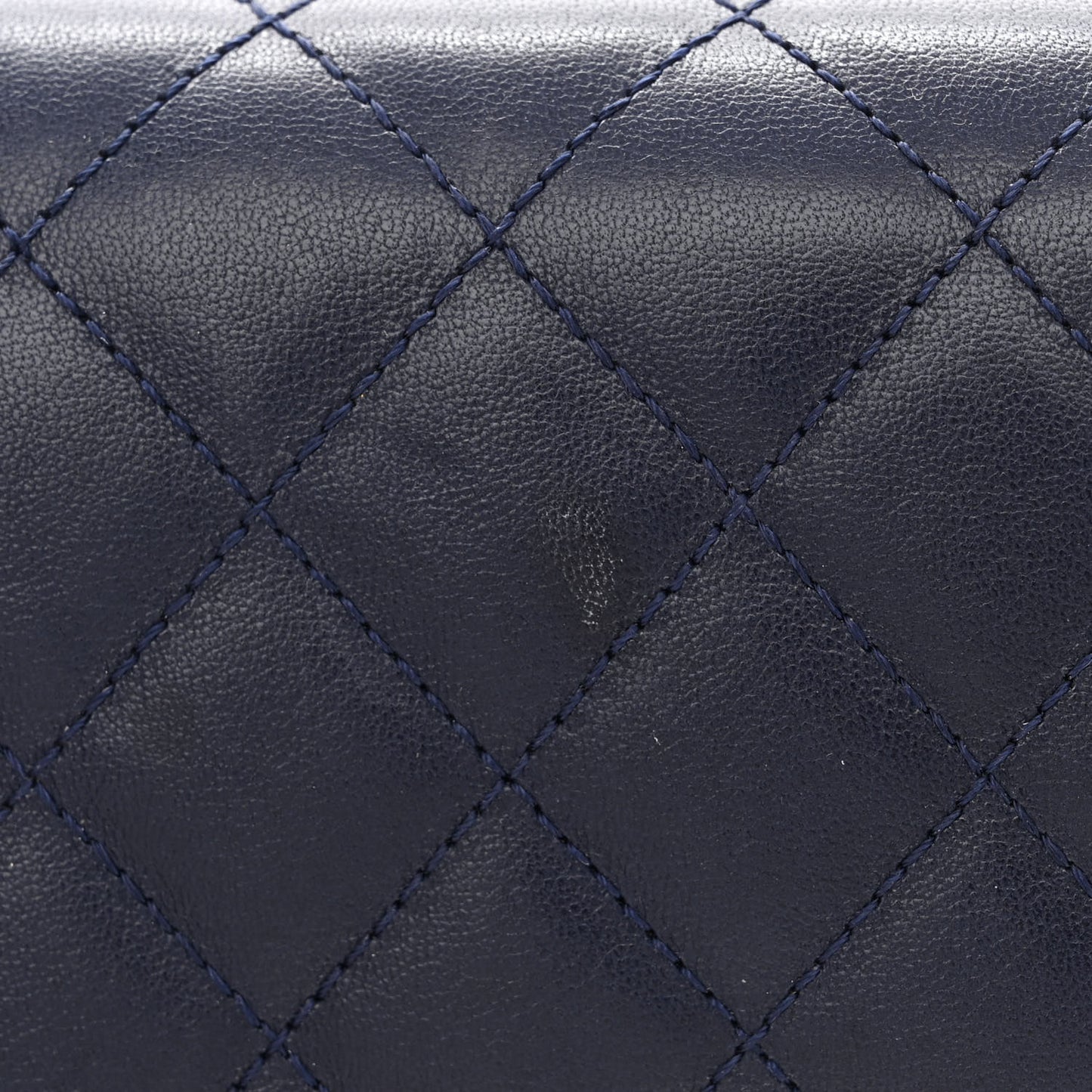 Lambskin Quilted Gold Metal Lock Flap Navy