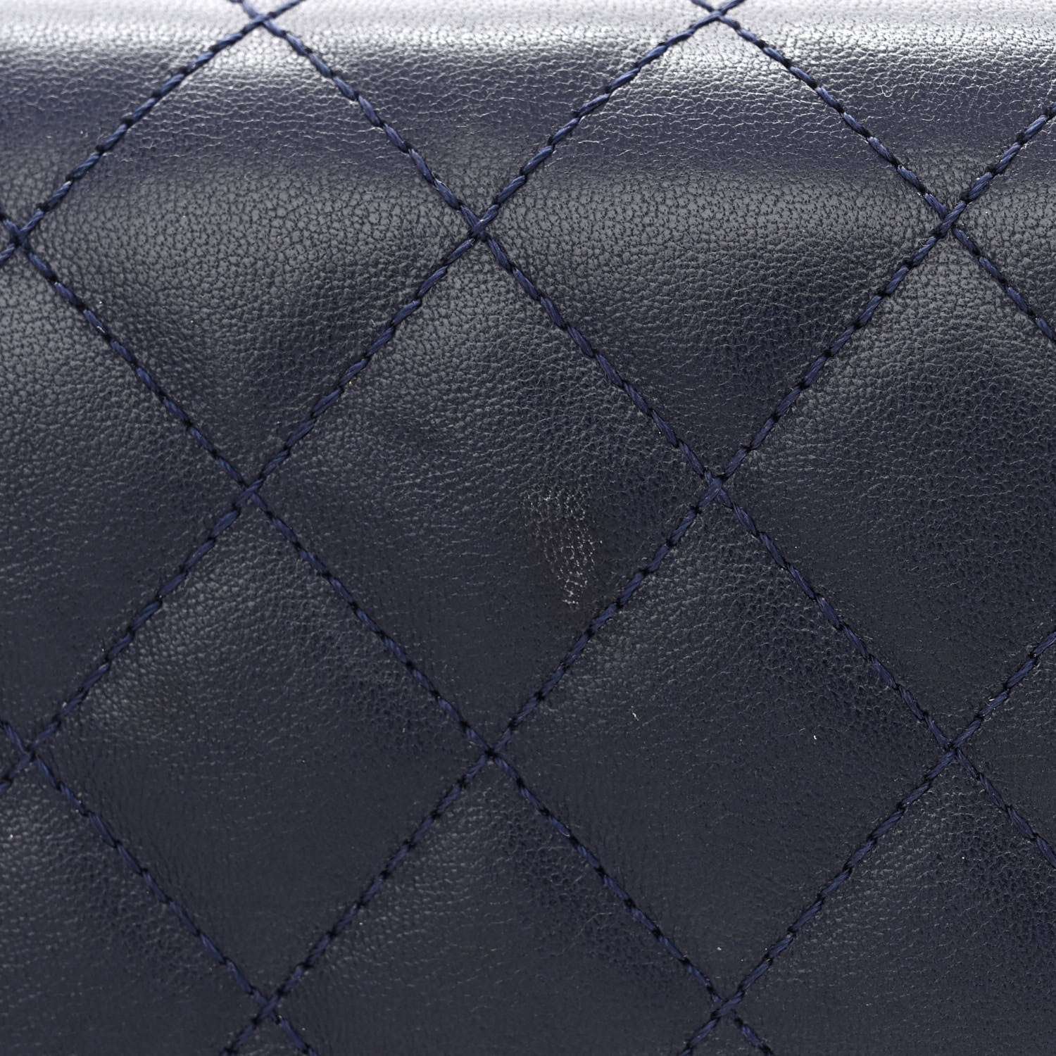 Chanel Lambskin Quilted Gold Metal Lock Flap Navy 11 of 12