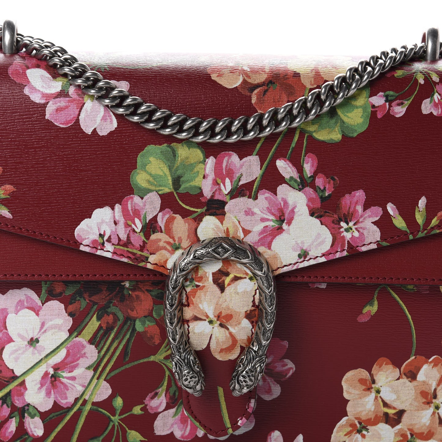 Calfskin Blooms Print Medium Dionysus Shoulder Bag Romantic Cherry Multicolor