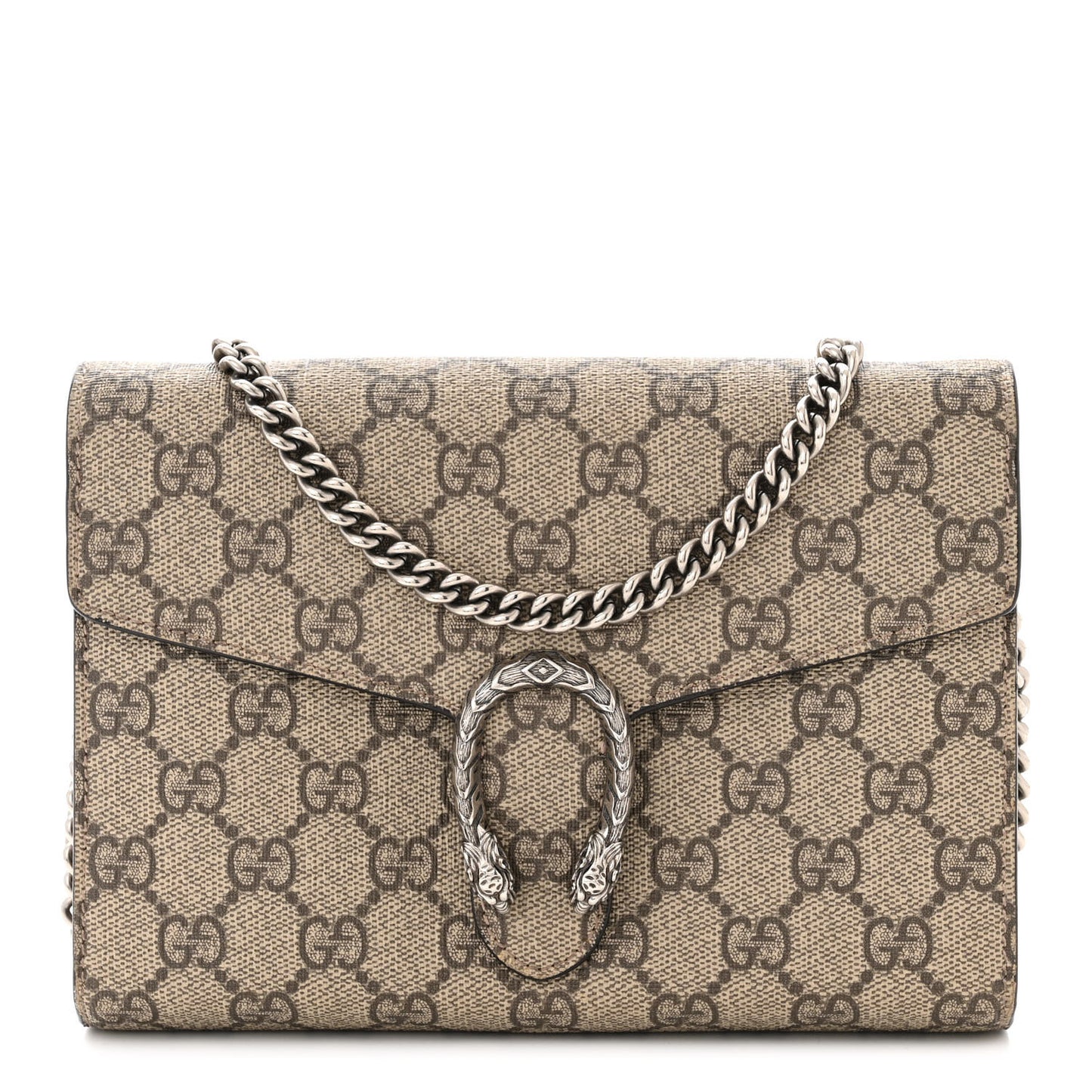 GG Supreme Monogram Mini Dionysus Chain Wallet Beige Taupe