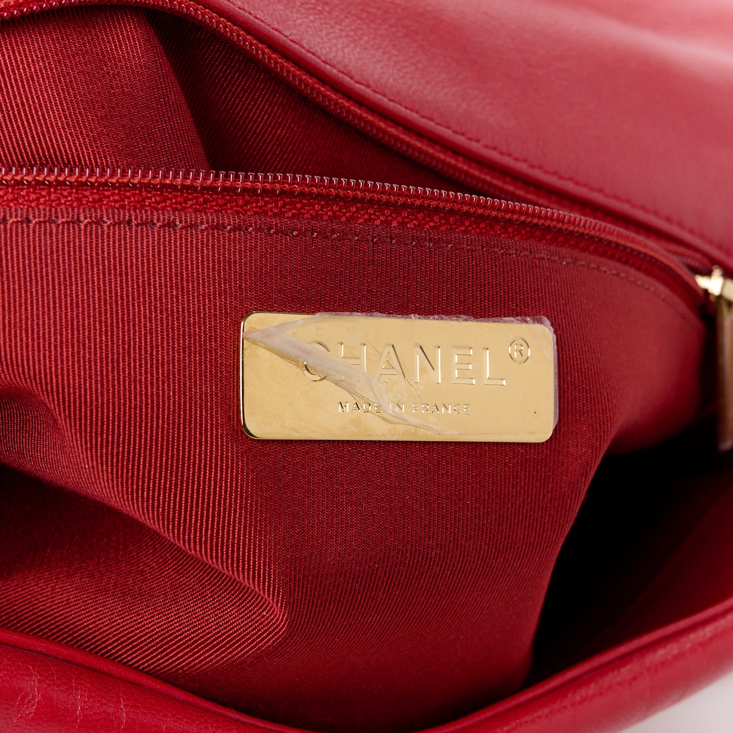 Goatskin Quilted Large Chanel 19 Flap Red