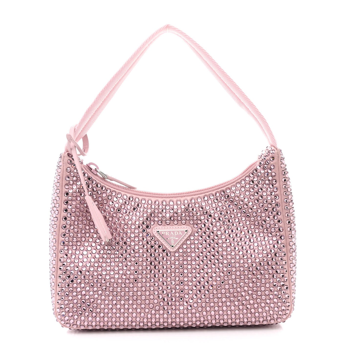 Satin Crystal Mini Re-Edition 2000 Bag Alabastro