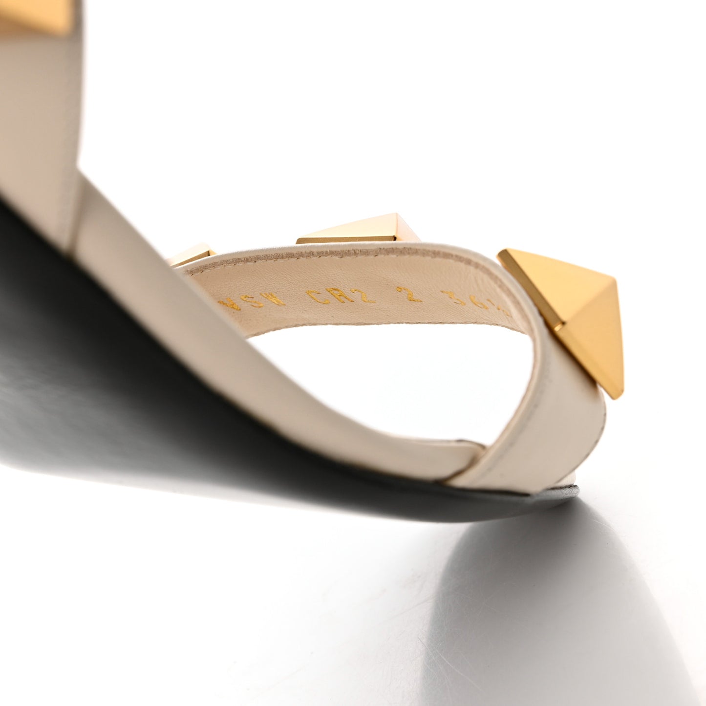 Calfskin Roman Stud 60mm Sandals 36.5 Light Ivory