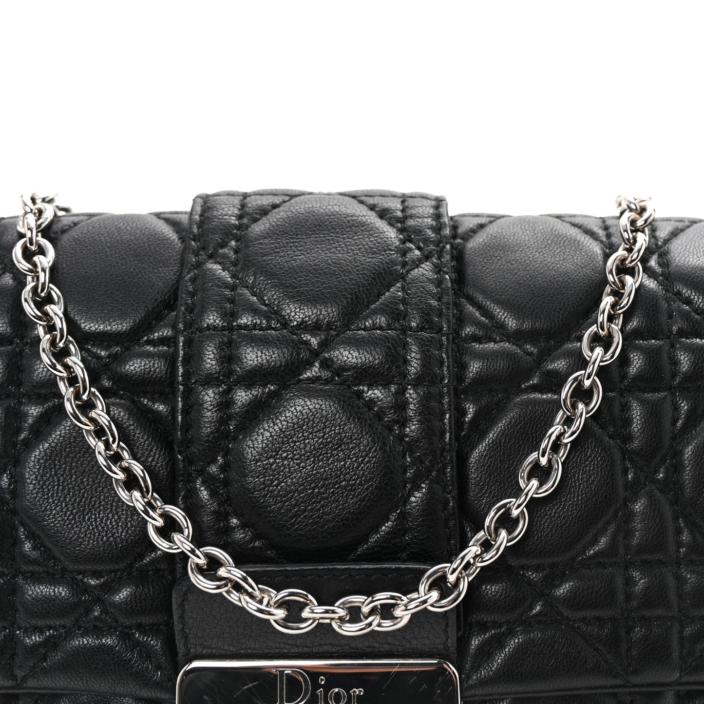 Lambskin Cannage Miss Dior Promenade Pouch Black