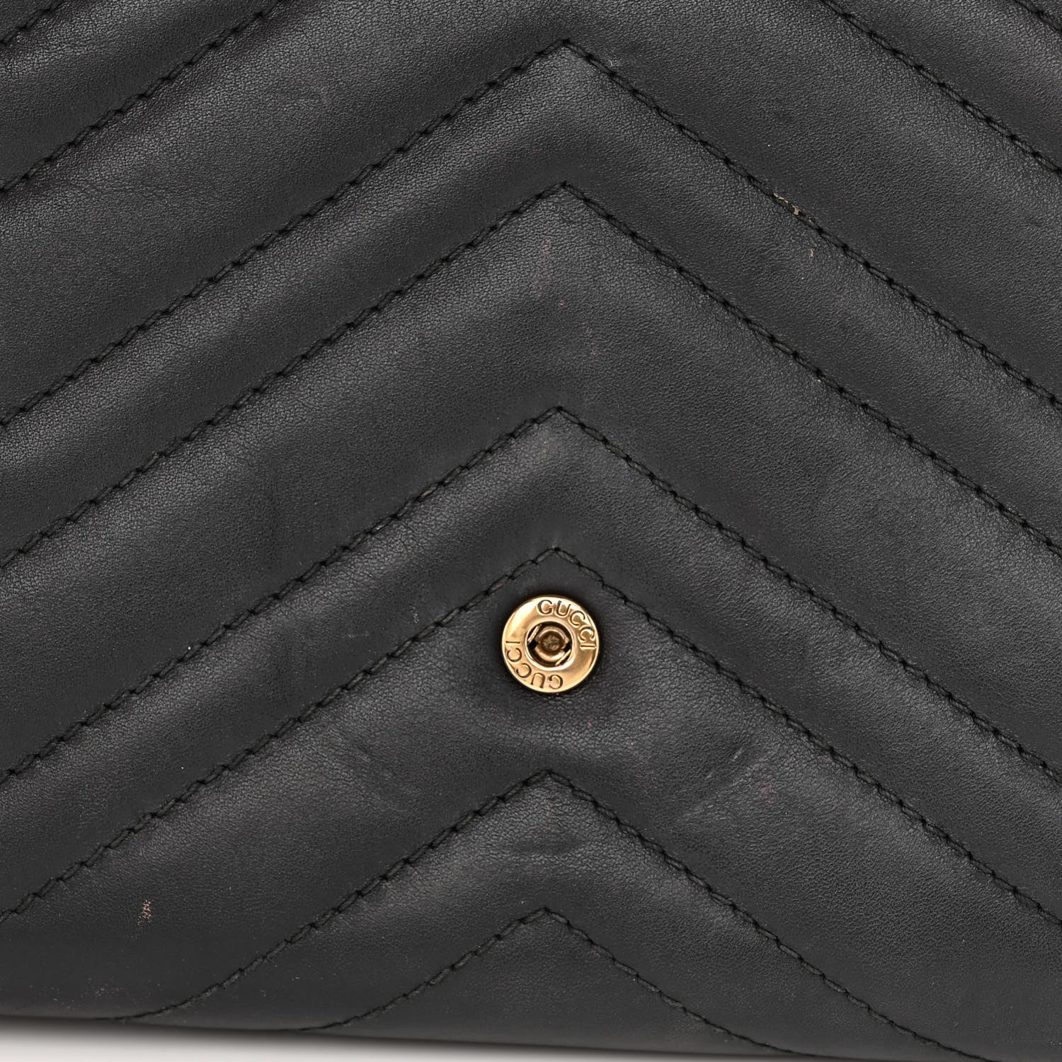 Gucci Calfskin Matelasse GG Marmont Chain Wallet Black 14 of 22