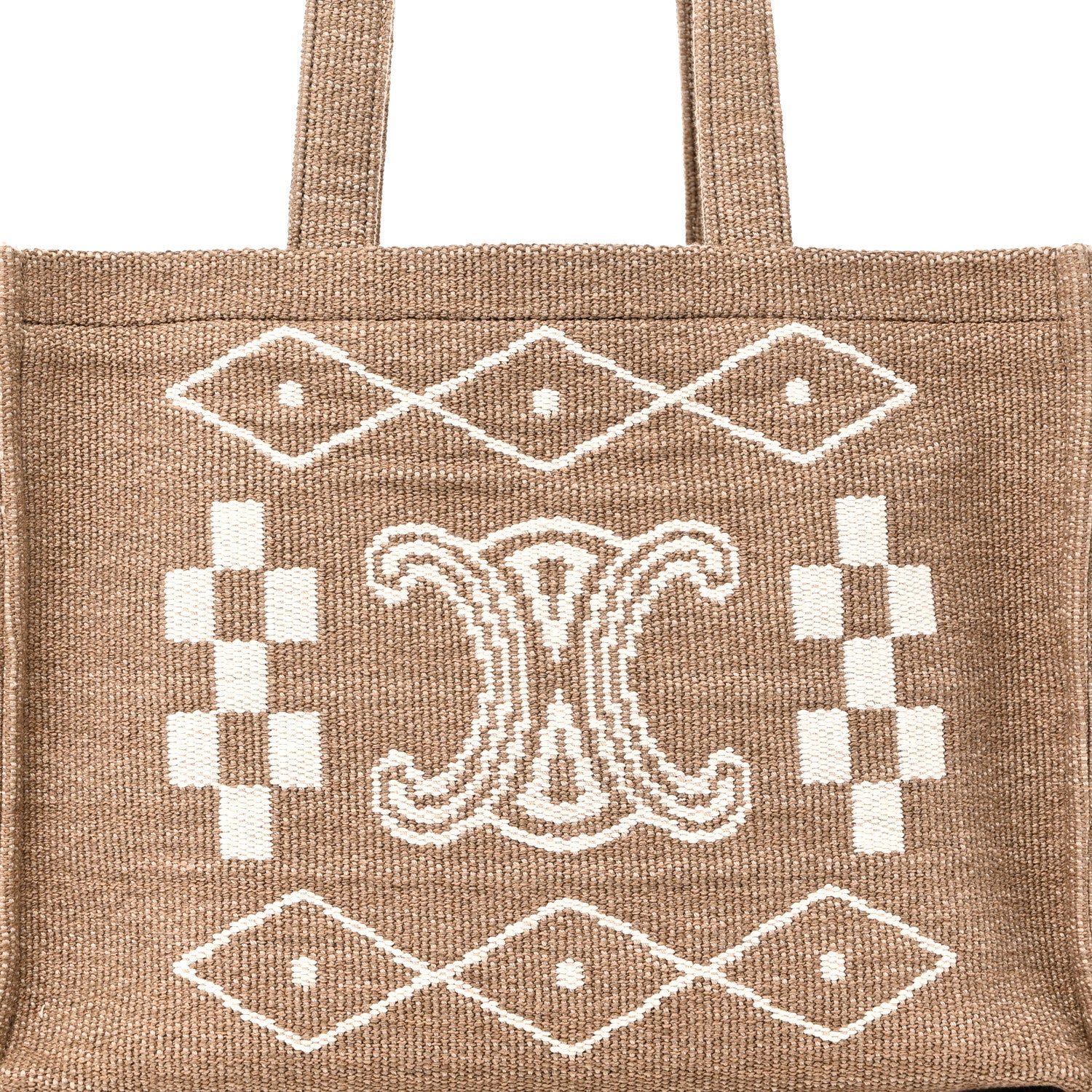 Celine Canvas Calfskin Large Cabas Thais Natural White 7 of 9