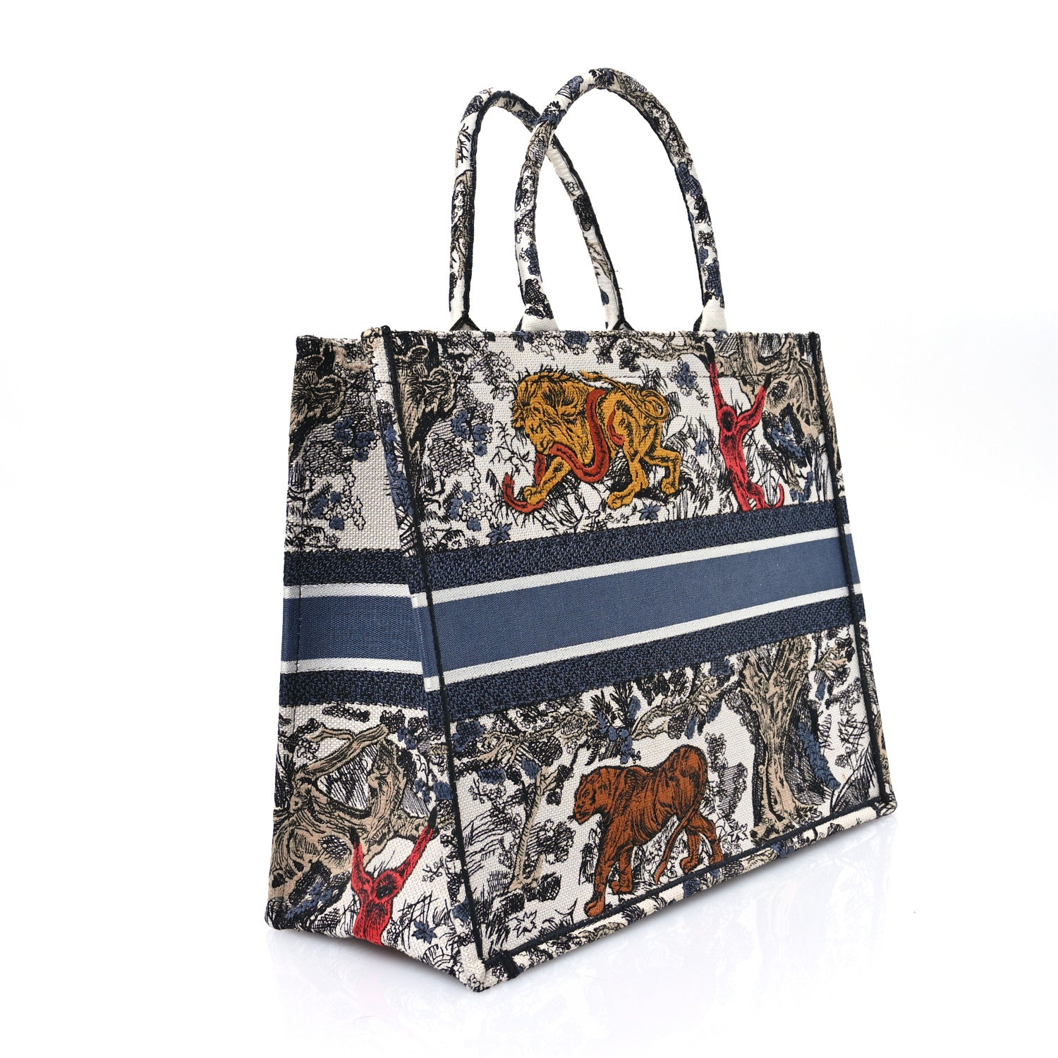 Christian Dior Canvas Embroidered Large Dioriviera Toile De Jouy Book Tote Multicolor 4 of 15
