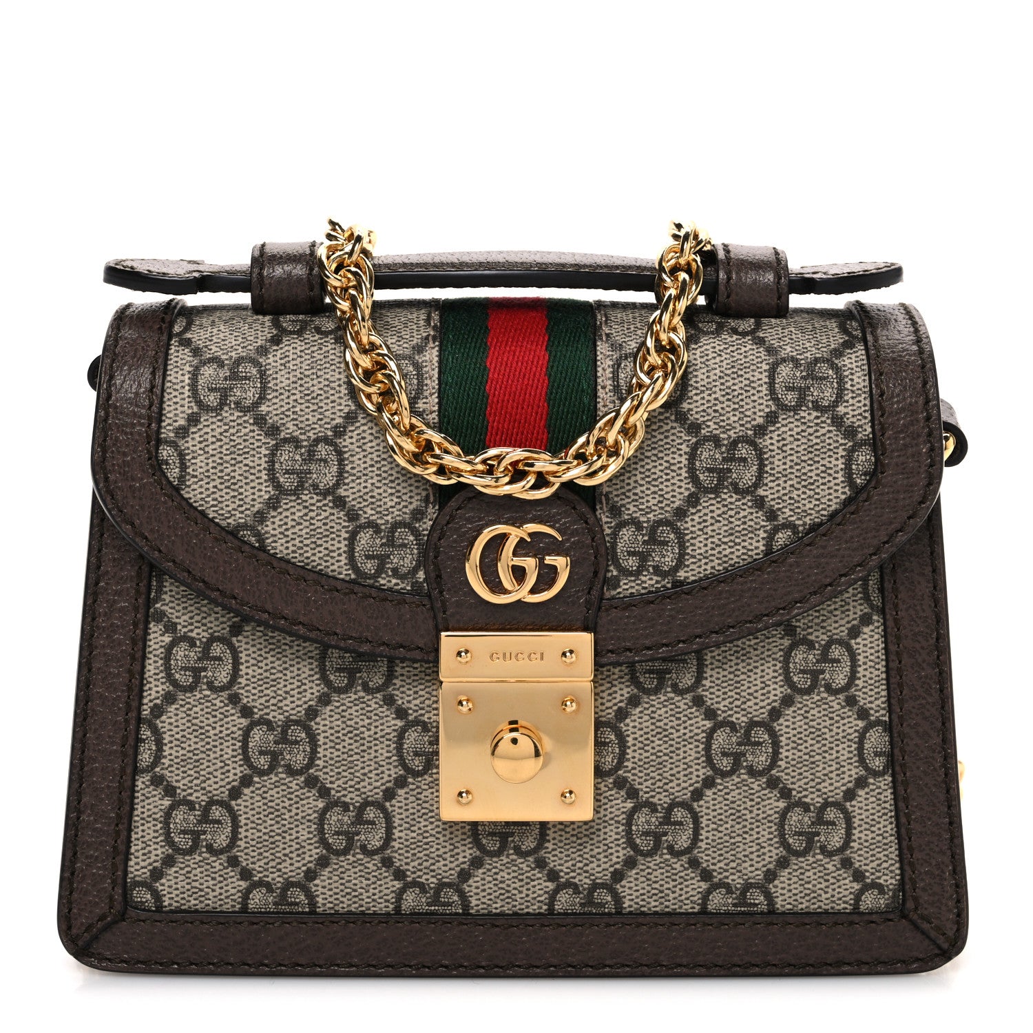 Gucci GG Supreme Monogram Textured Dollar Calfskin Web Mini