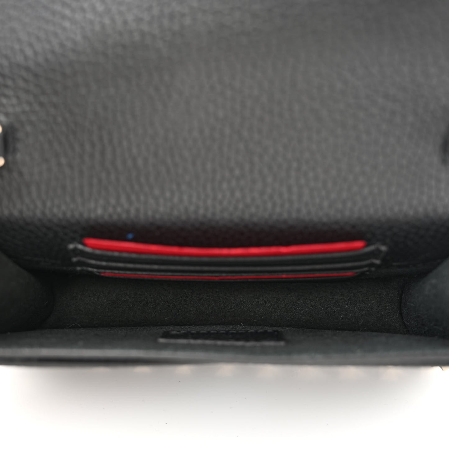 Pebbled Calfskin Rockstud Envelope Wallet on Chain Black