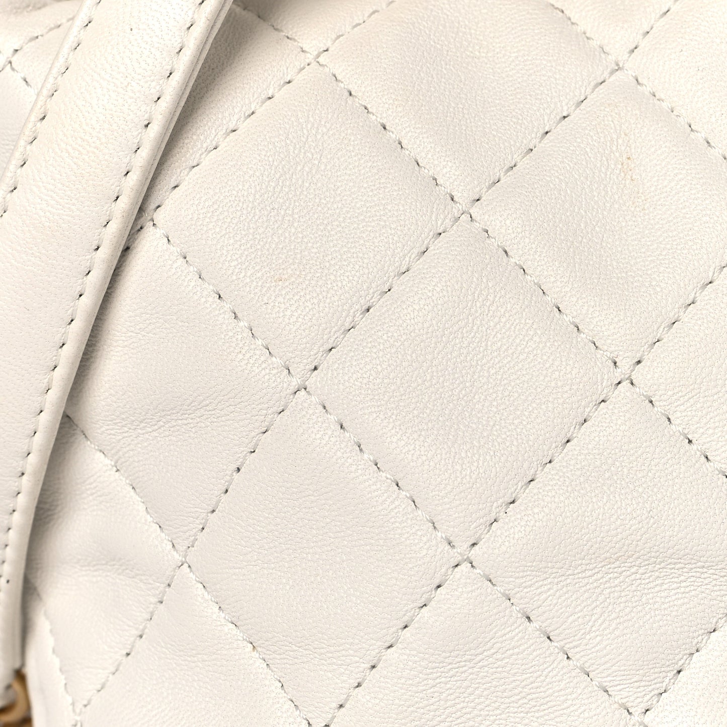 Lambskin Quilted Small Perfect Meeting Hobo White