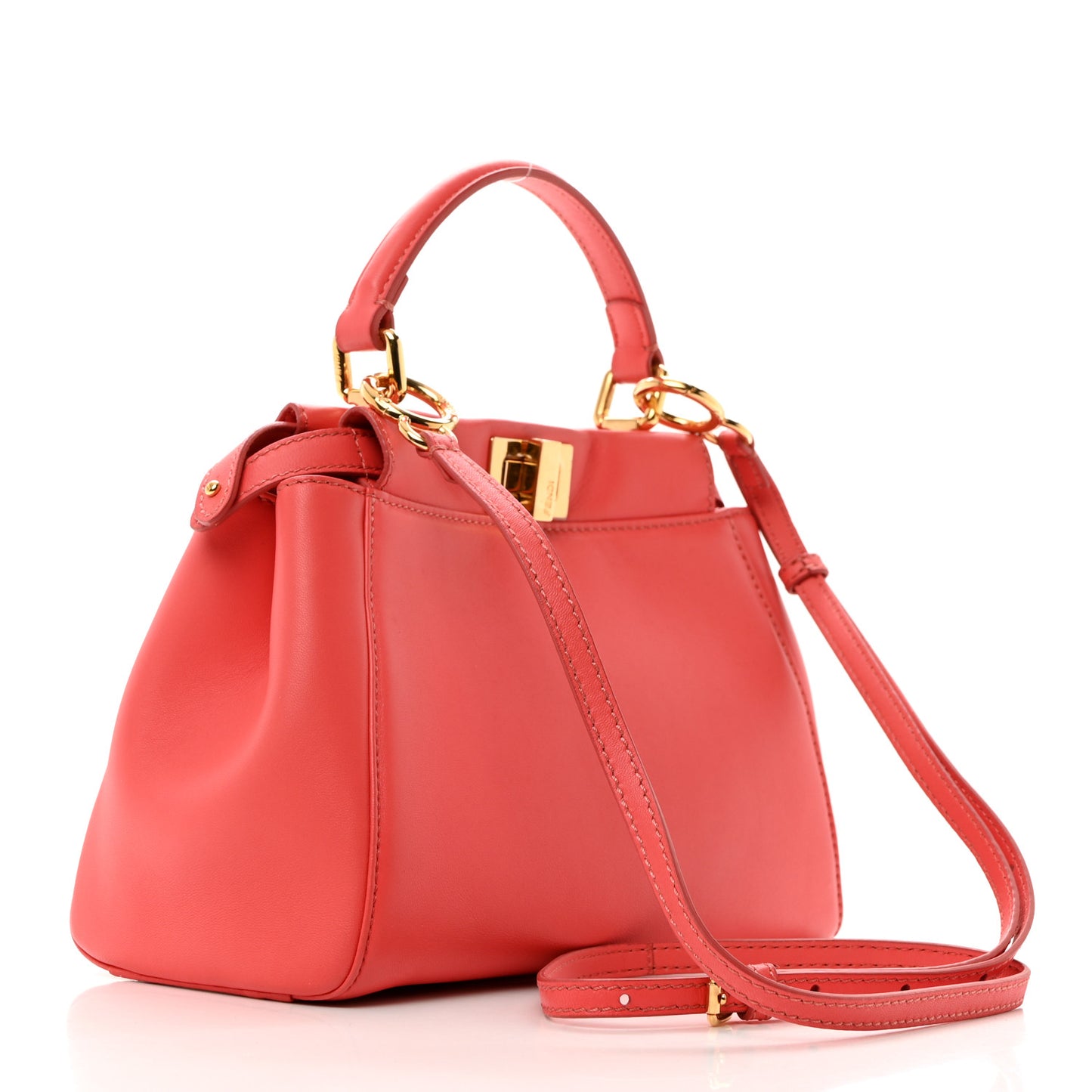 Nappa Stacked Bar Mini Peekaboo Iconic Satchel Lampone