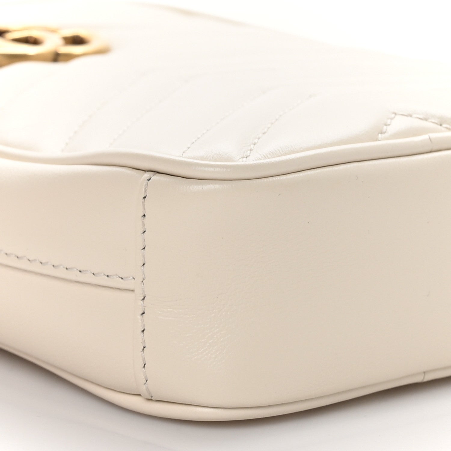 Gucci Calfskin Matelasse Mini GG Marmont Crossbody Bag White 8 of 10