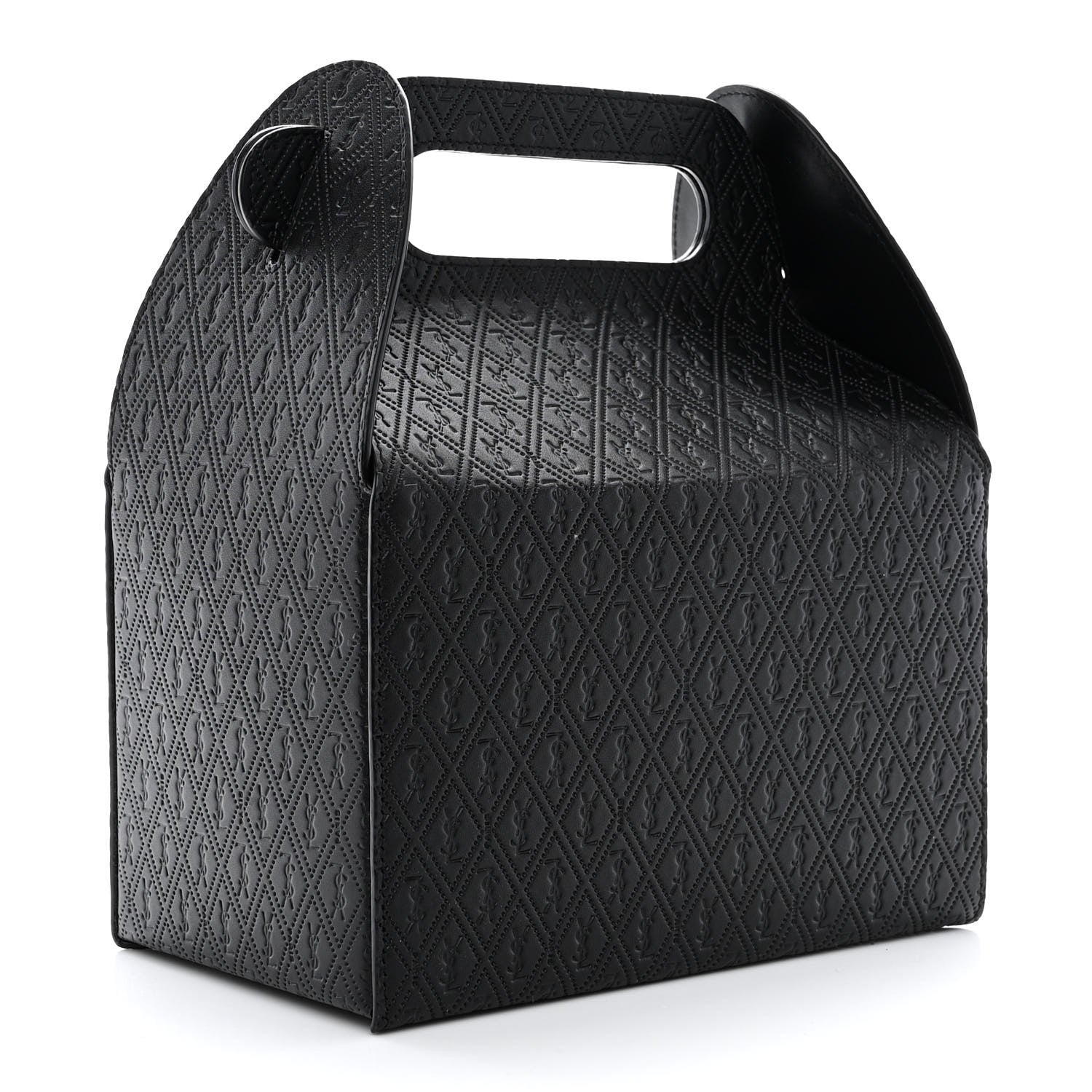 Saint Laurent Calfskin Monogram Take Away Box Black 3 of 10