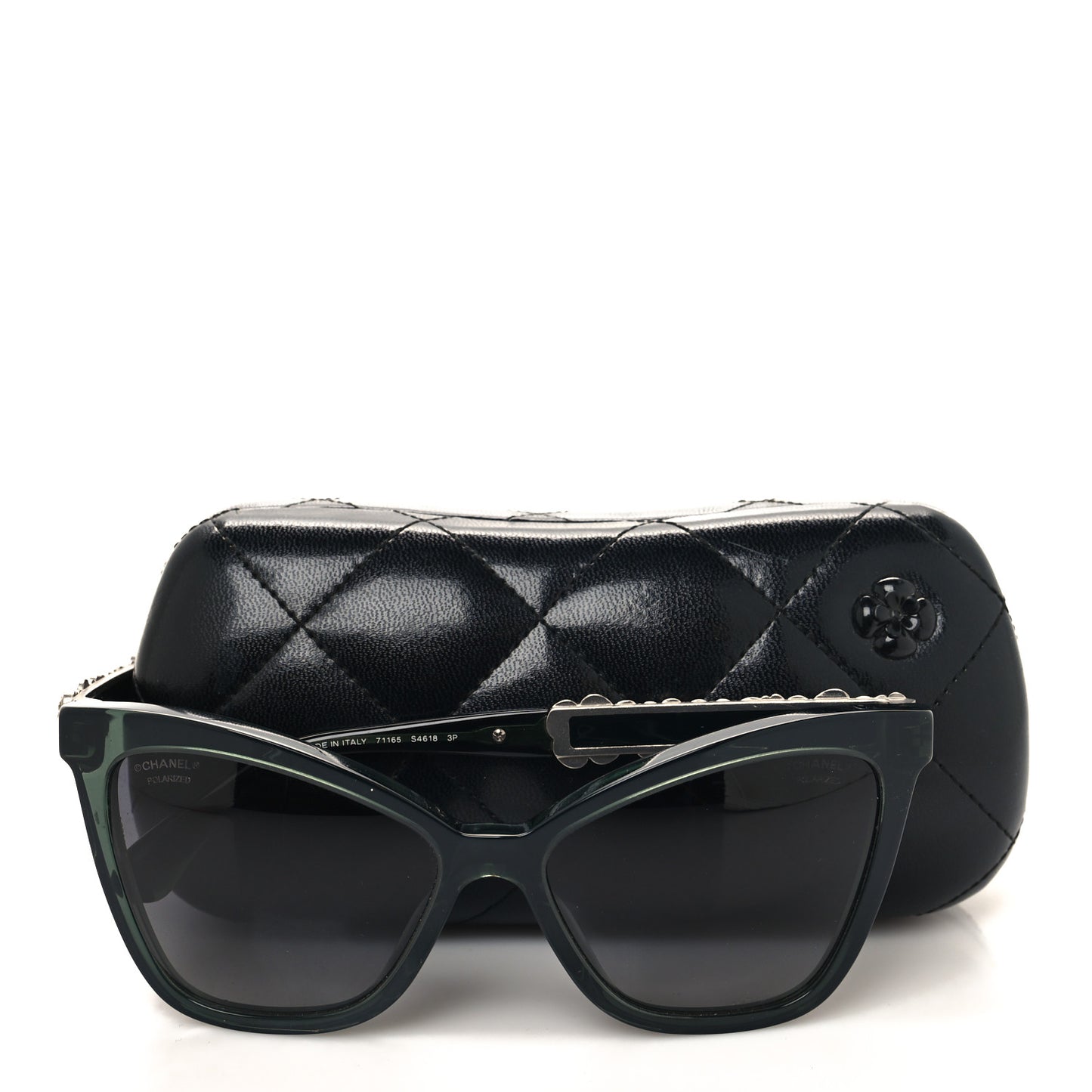 Acetate Polarized Camellia Cat Eye Sunglasses 71165 Green