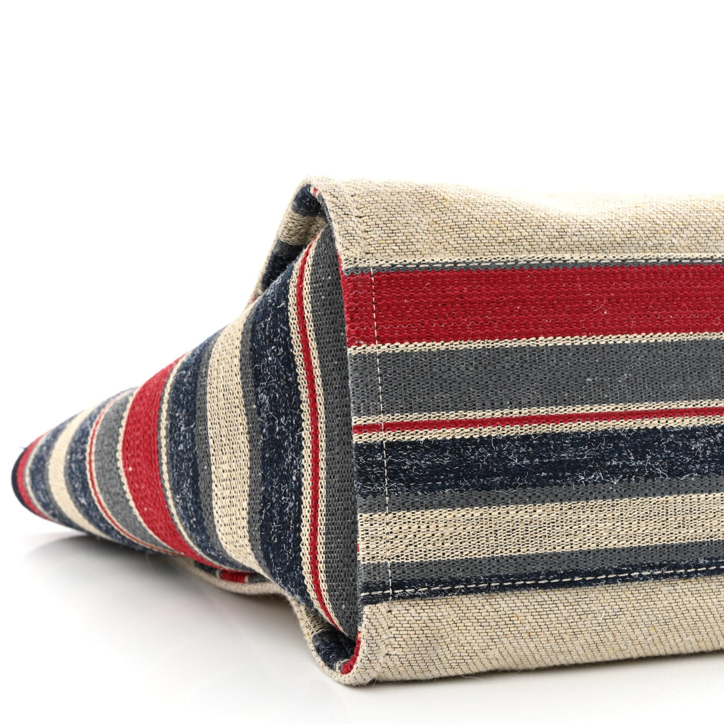 Striped Canvas Medium Deauville Tote Beige