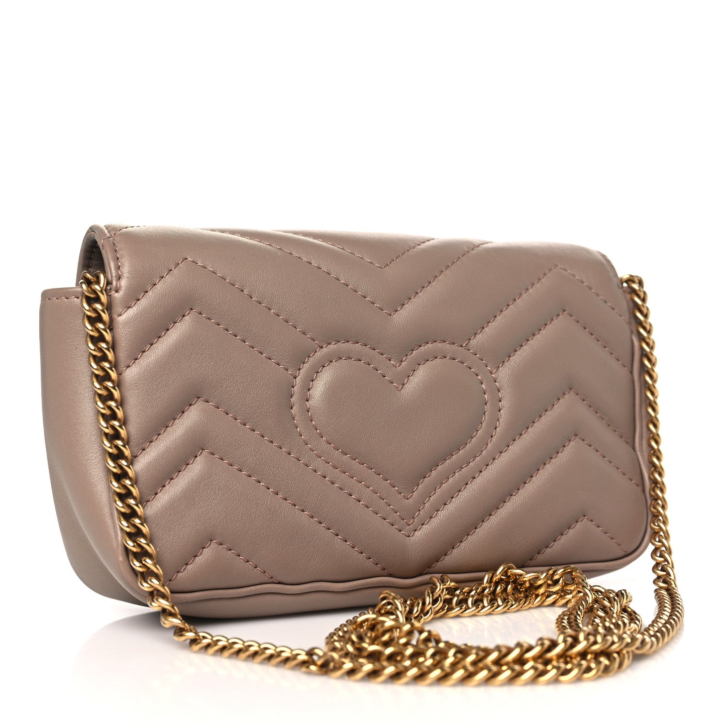 Calfskin Matelasse Super Mini GG Marmont Shoulder Bag Porcelain Rose
