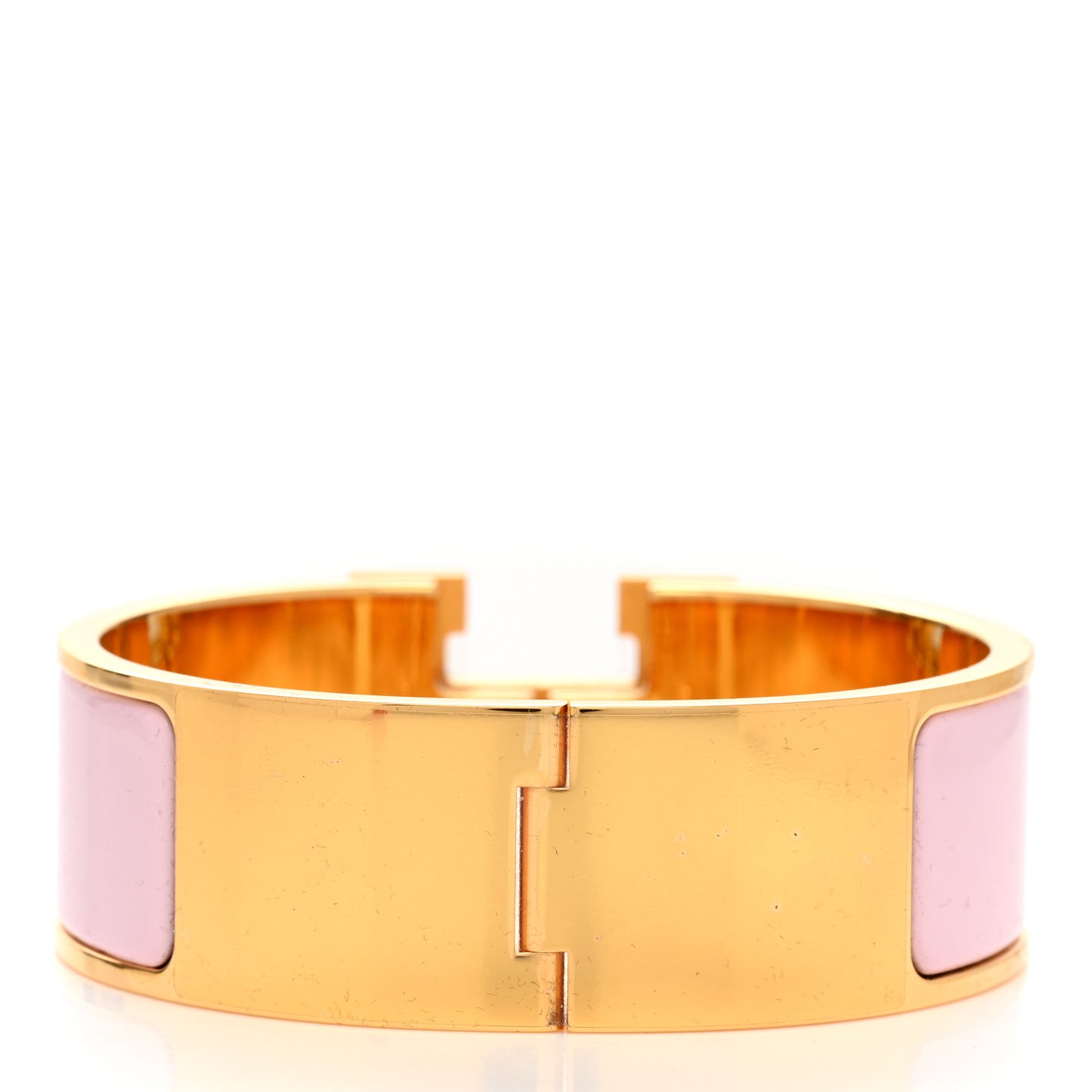 Enamel Wide Clic Clac H Bracelet PM Rose Dragee