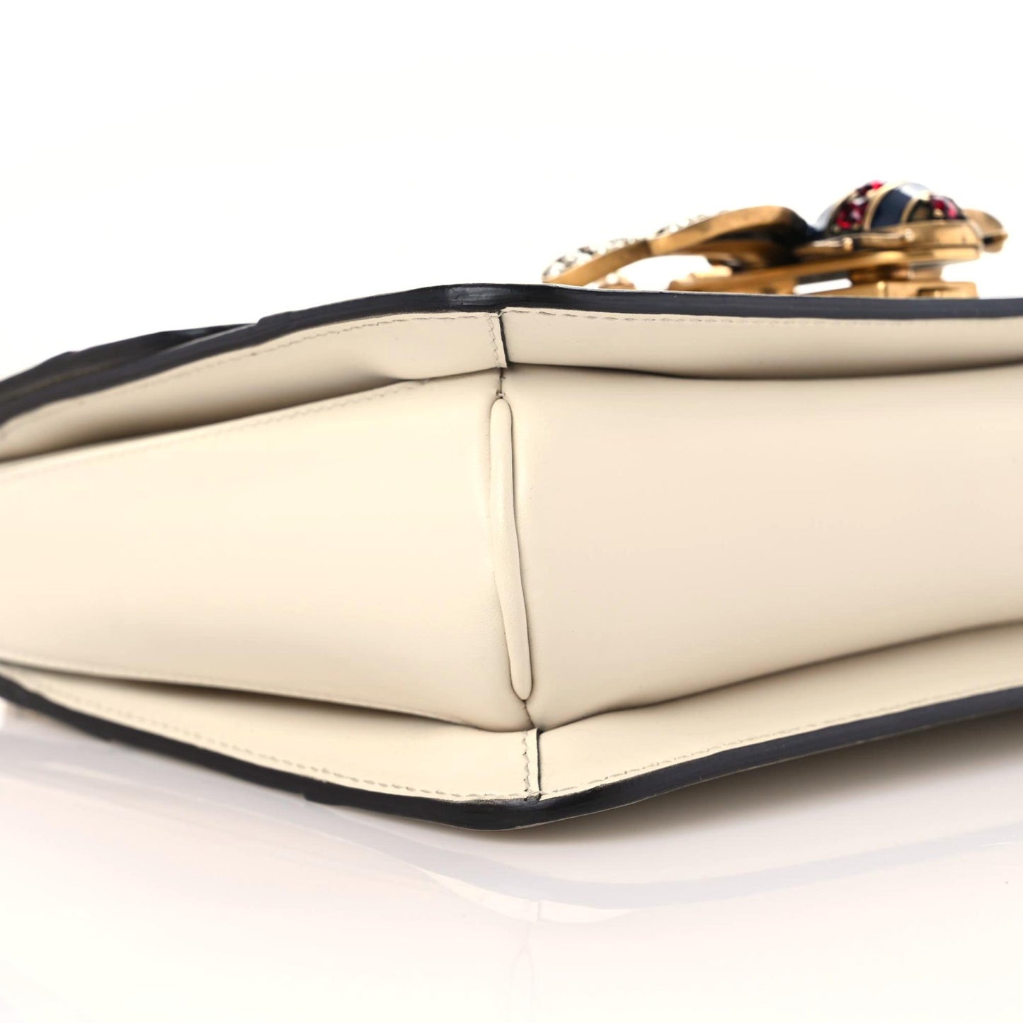 Calfskin Sylvie Web Queen Margaret Shoulder Bag White