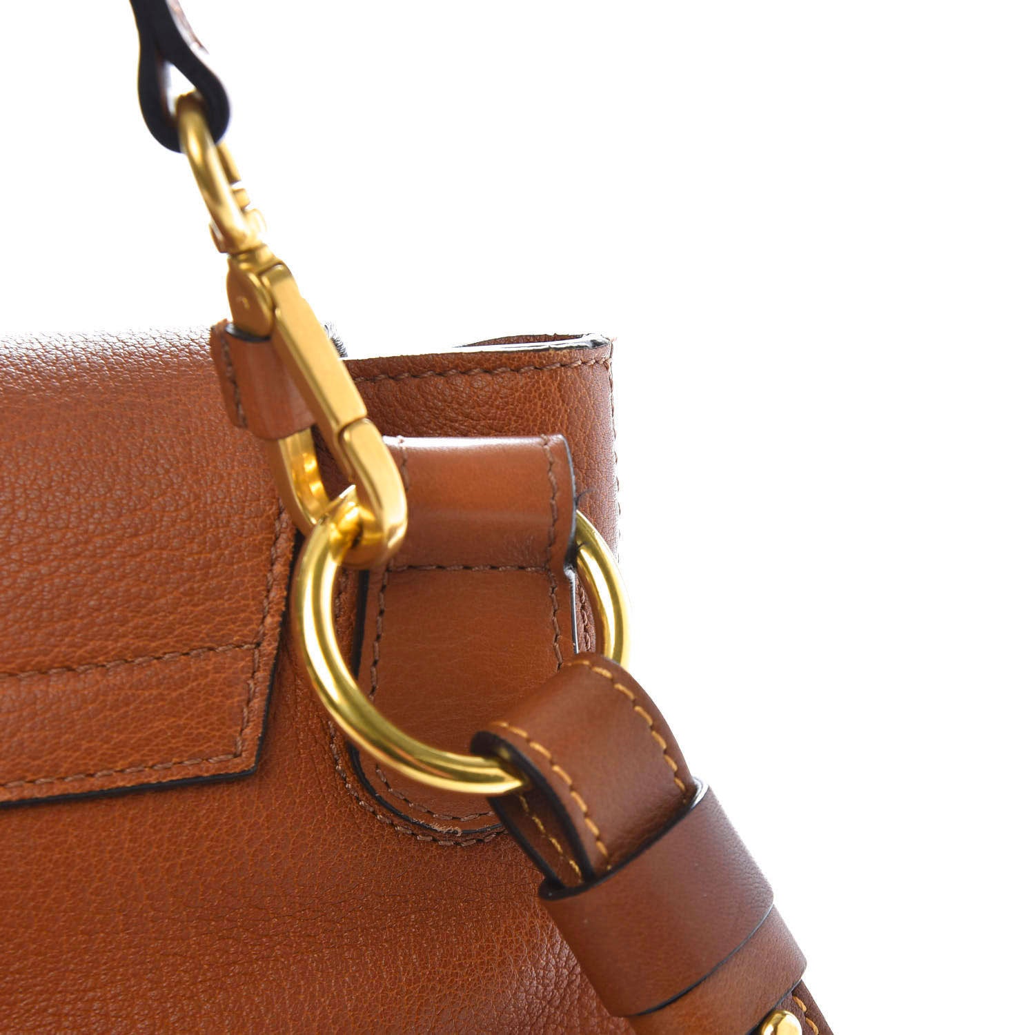 Chloe Grained Lambskin Small Lexa Shoulder Bag Mustard Brown 11 of 13