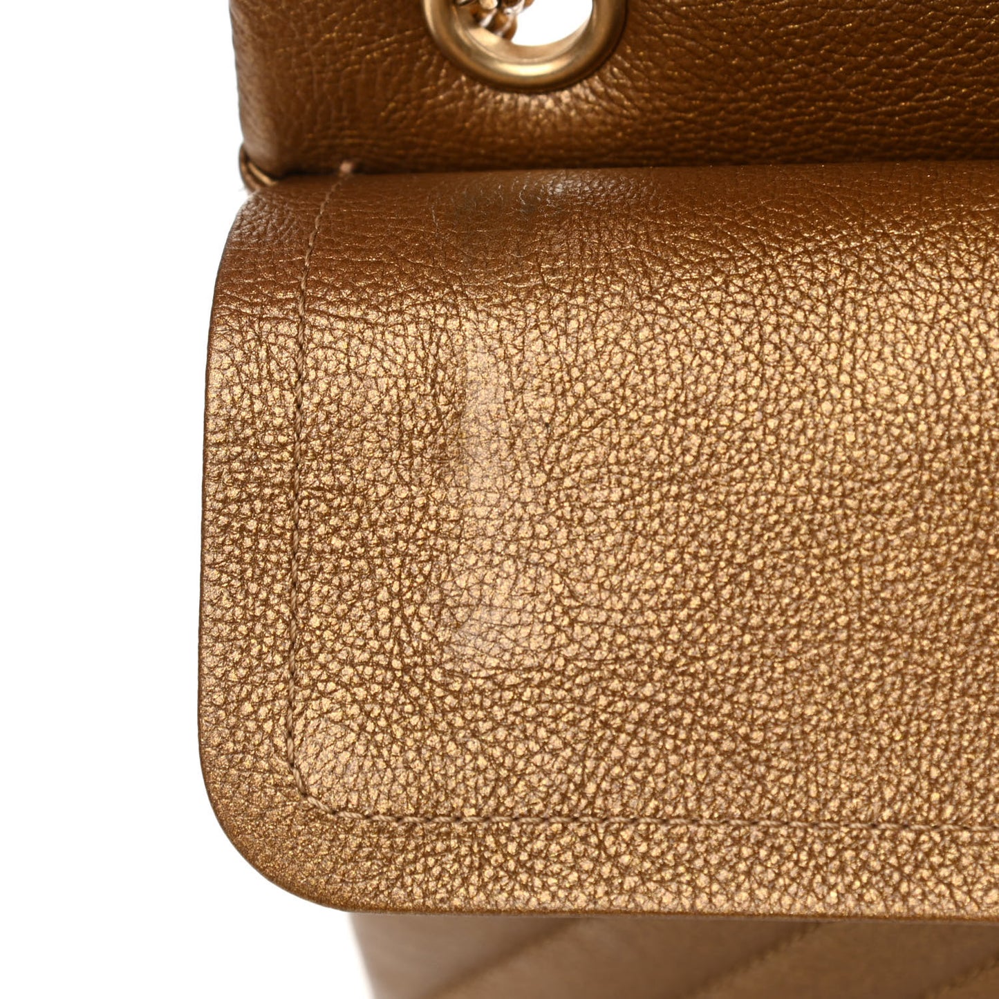 Metallic Calfskin Chevron Quilted 2.55 Reissue 226 Flap Gold