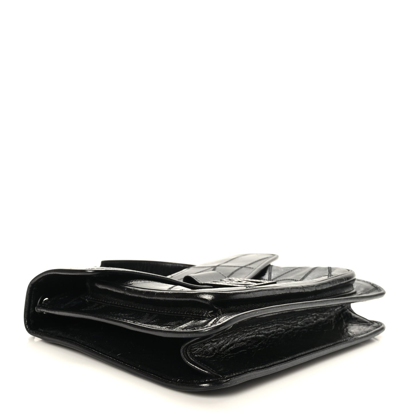 Calfskin Large Mena Quilted Shoulder Bag Black