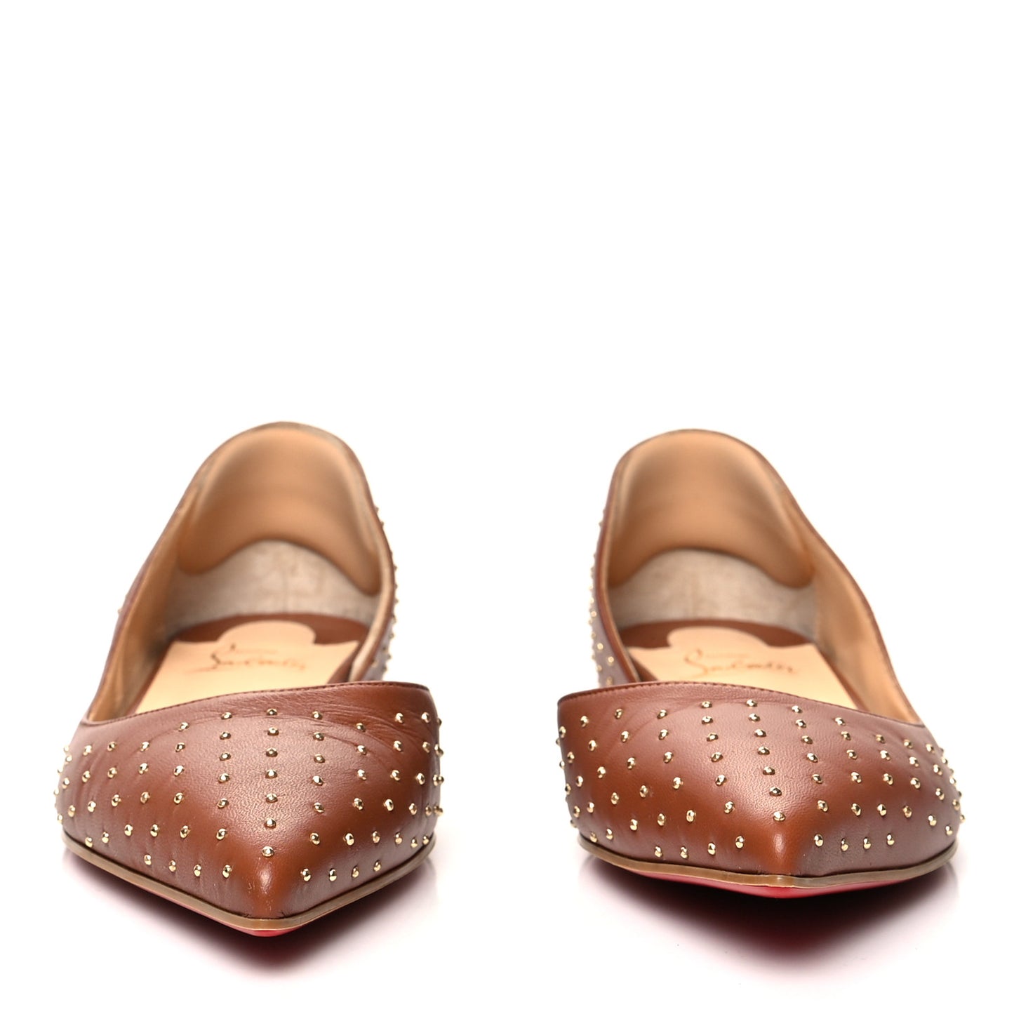 Nappa Studded Iriza Flats 39.5 Cuoio