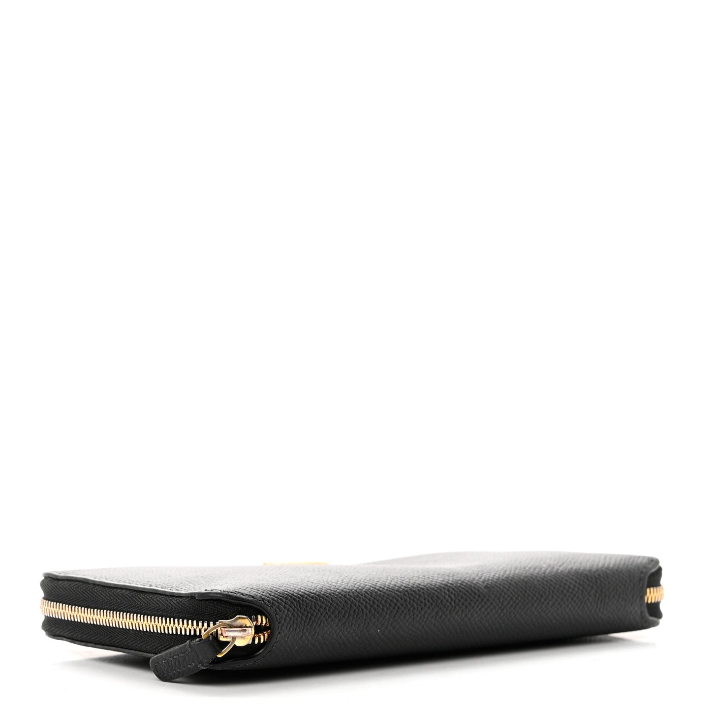 Grained Calfskin BB Continental Zip Around Wallet Black