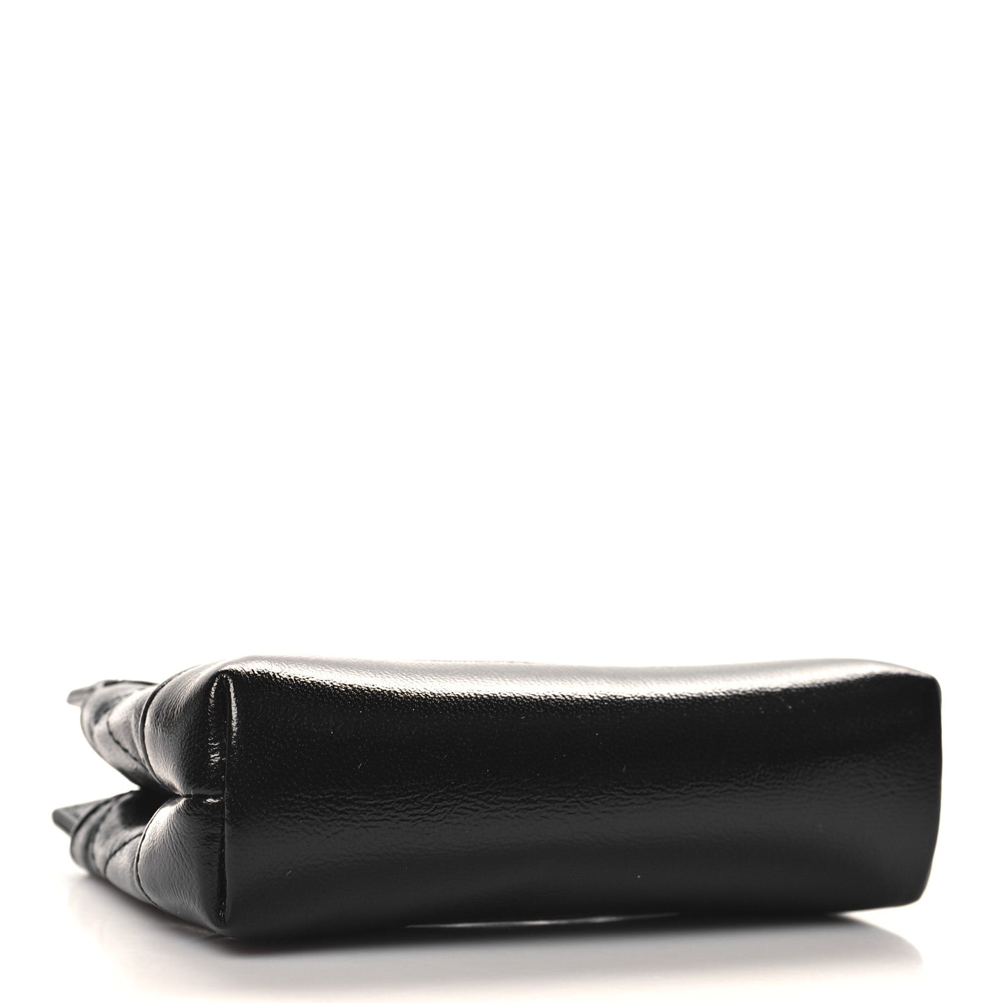 Shiny Lambskin Quilted Micro 31 Clutch With Chain Black