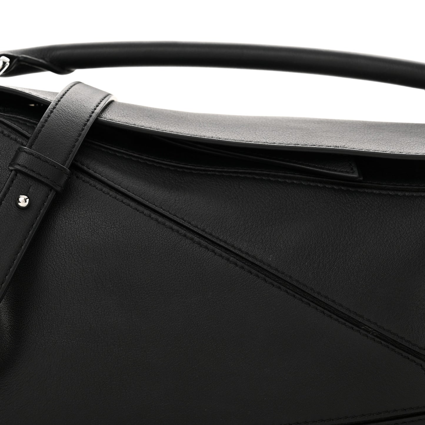 Calfskin Small Puzzle Bag Black