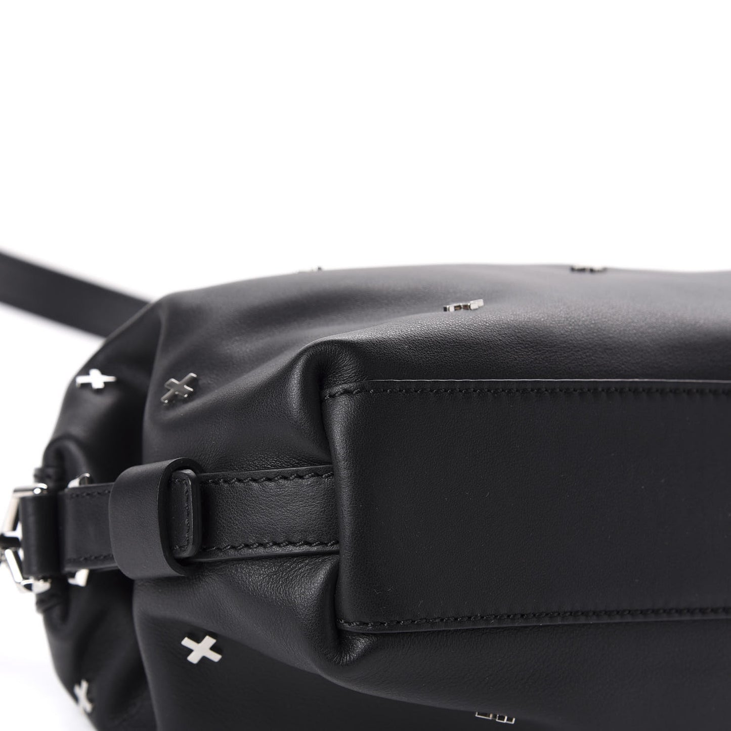 Waxed Calfskin Micro Metal Cross Nightingale Black