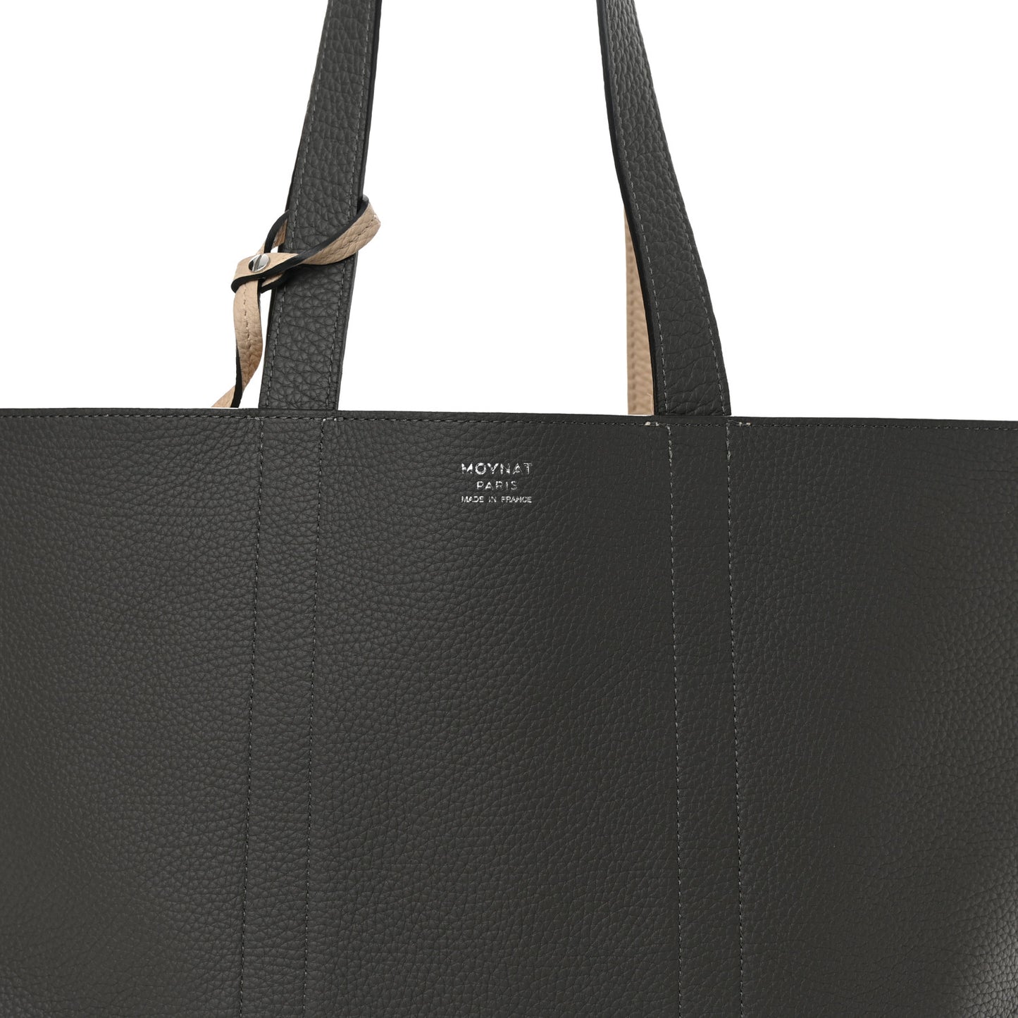 Taurillon Gex Calfskin Duo Reversible Tote Greige Zinc
