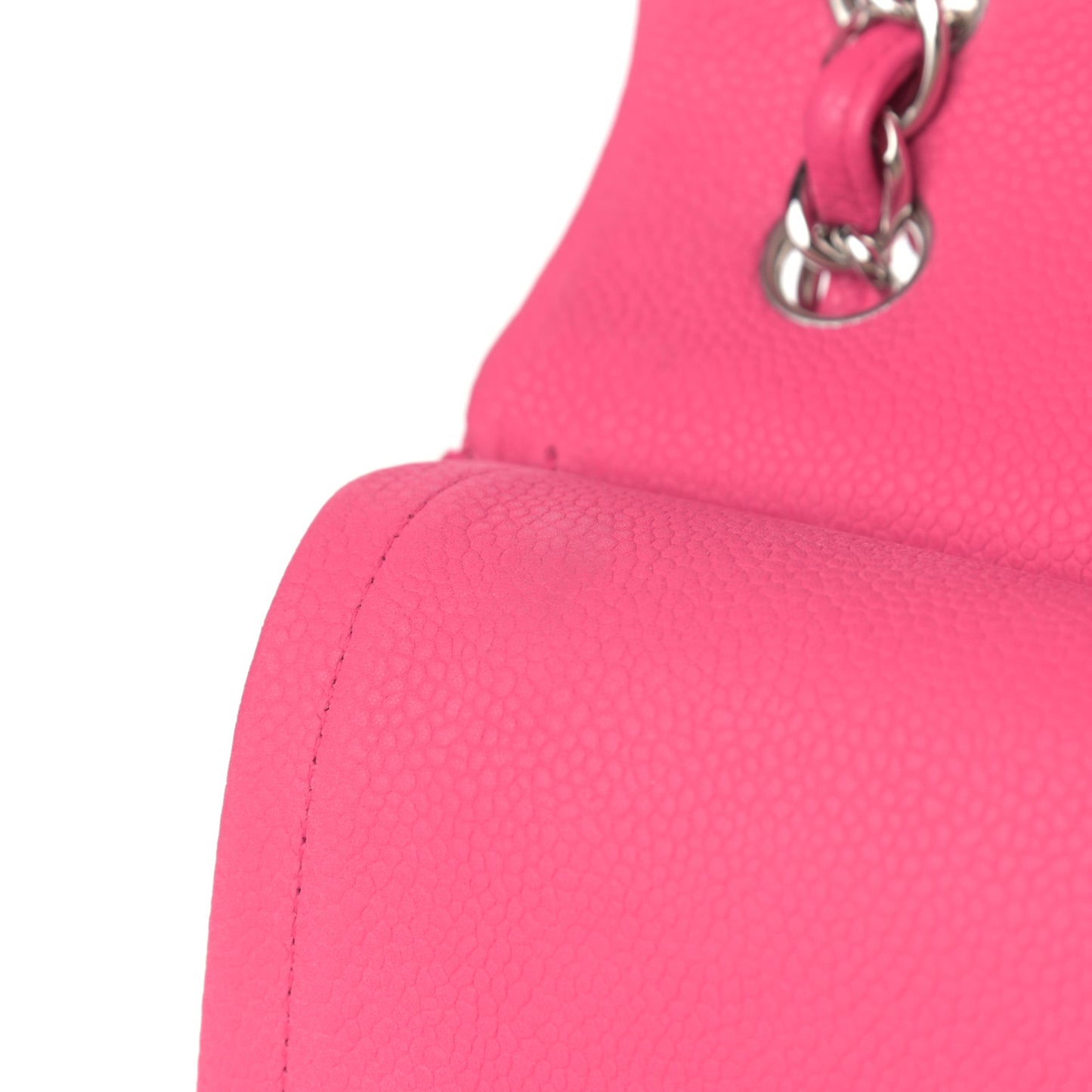 Iridescent Caviar Quilted Jumbo Double Flap Pink