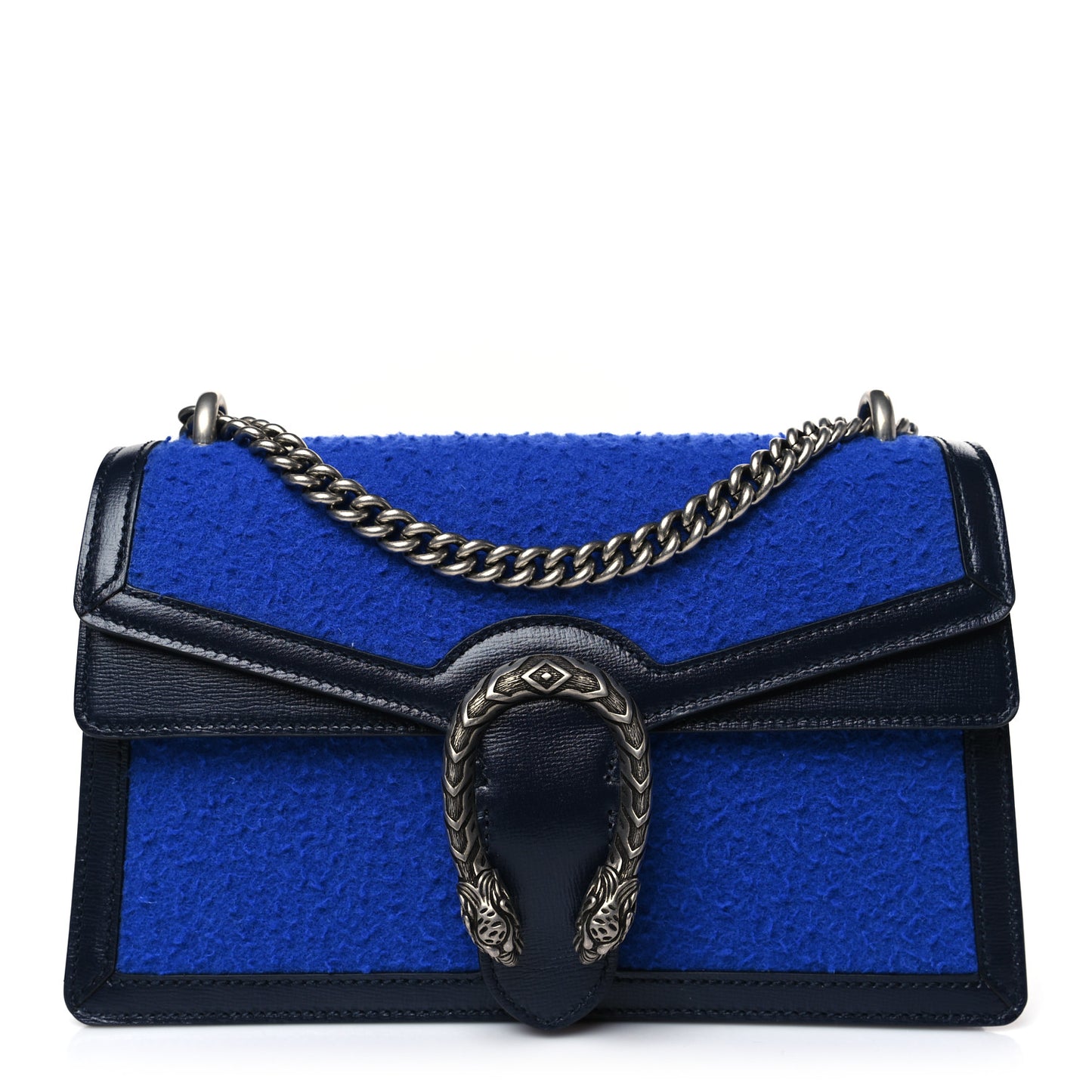 Casy Wool Azalea Calfskin Small Dionysus Shoulder Bag Blue China Blue