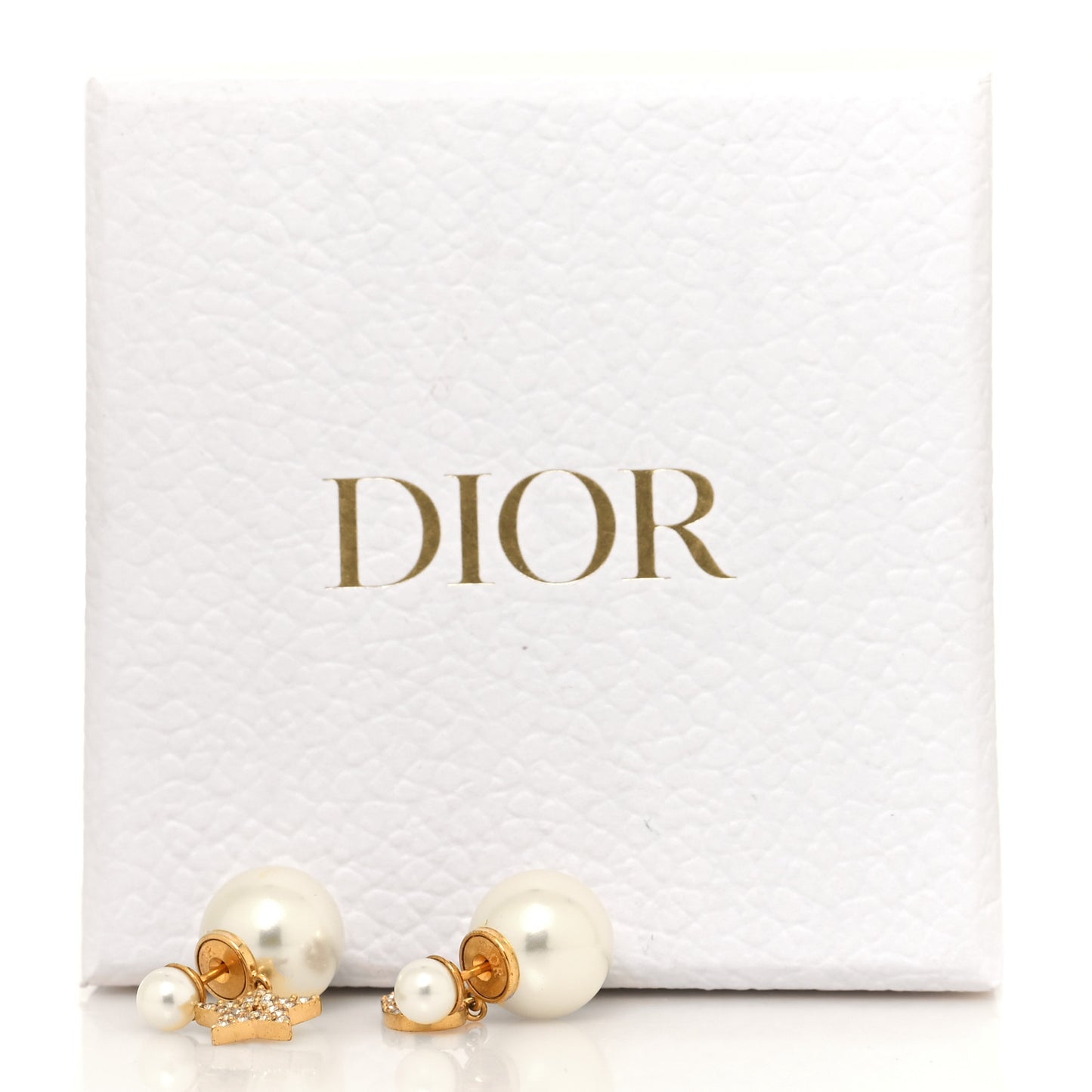 Pearl Crystal Mise En Dior Logo Tribal Earrings Gold