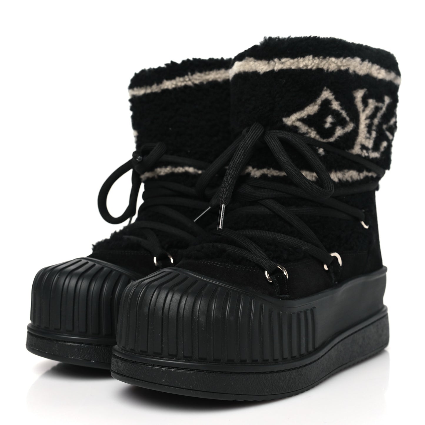 Suede Shearling Polar Flat Half Boots 38 Black
