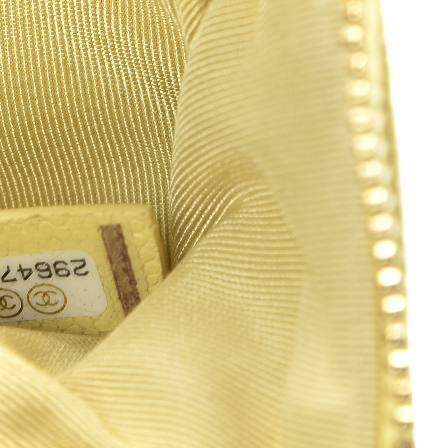 Caviar Quilted Small Pouch Light Yellow