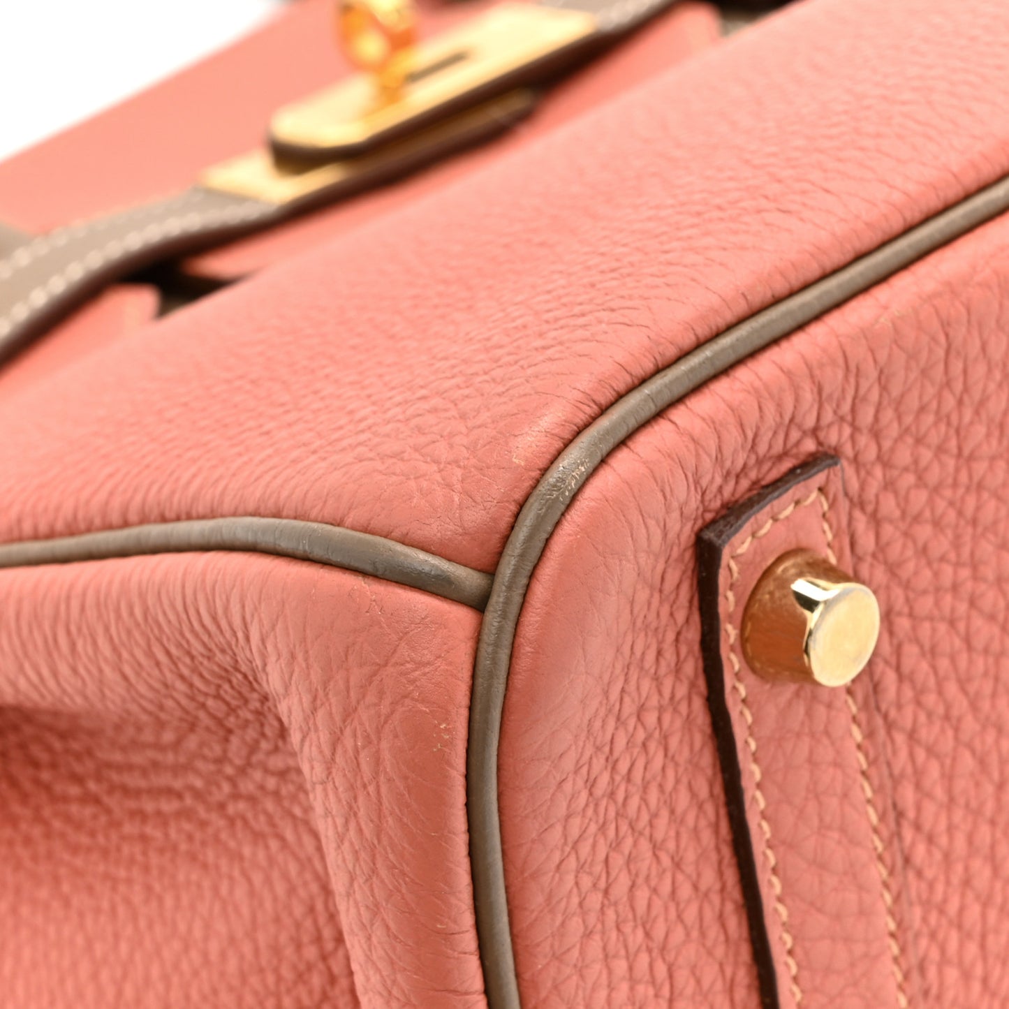 Togo Bi-Color Horseshoe Birkin 30 Rose Tea Etoupe