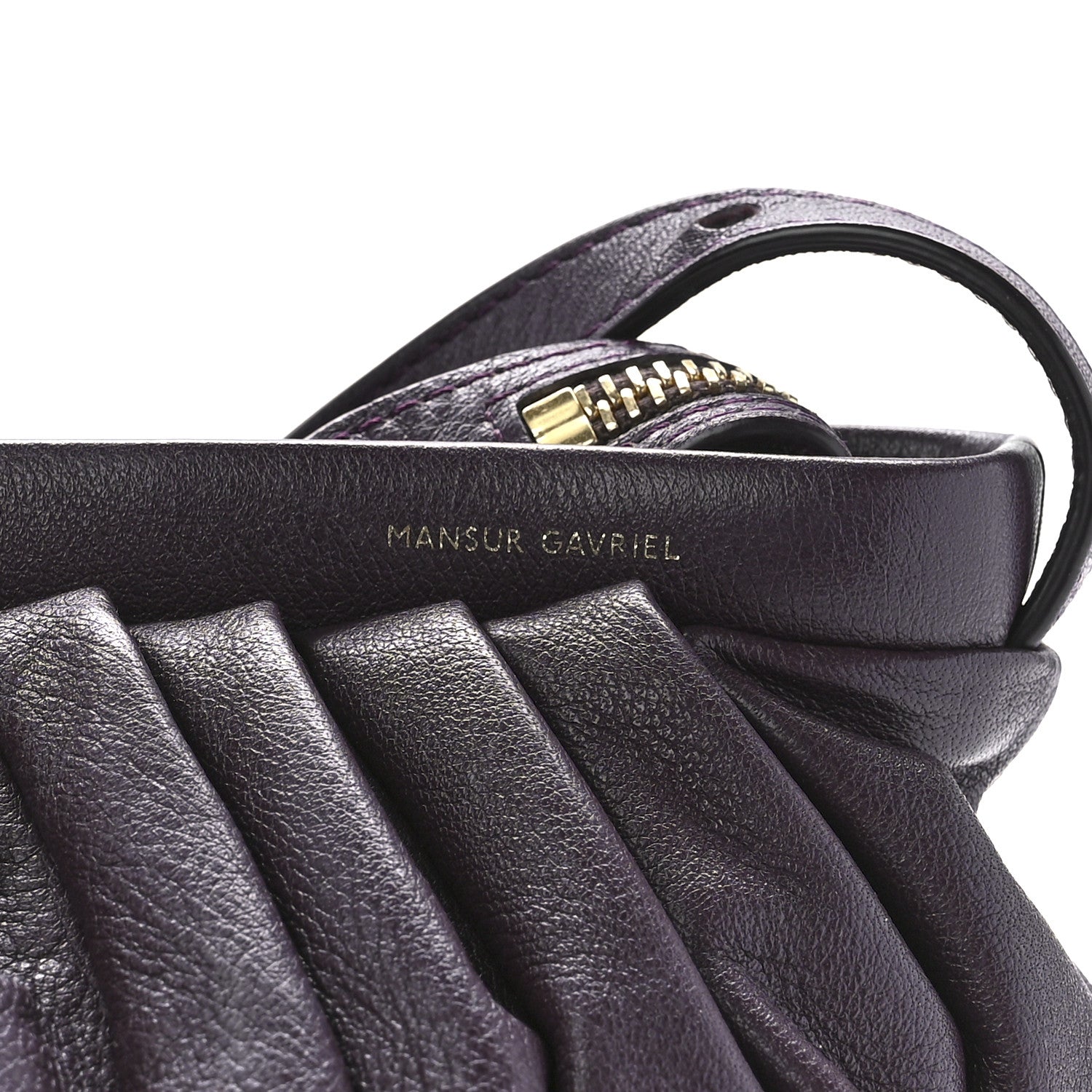Mansur Gavriel Calfskin Pleated Balloon Bag Eggplant 7 of 11
